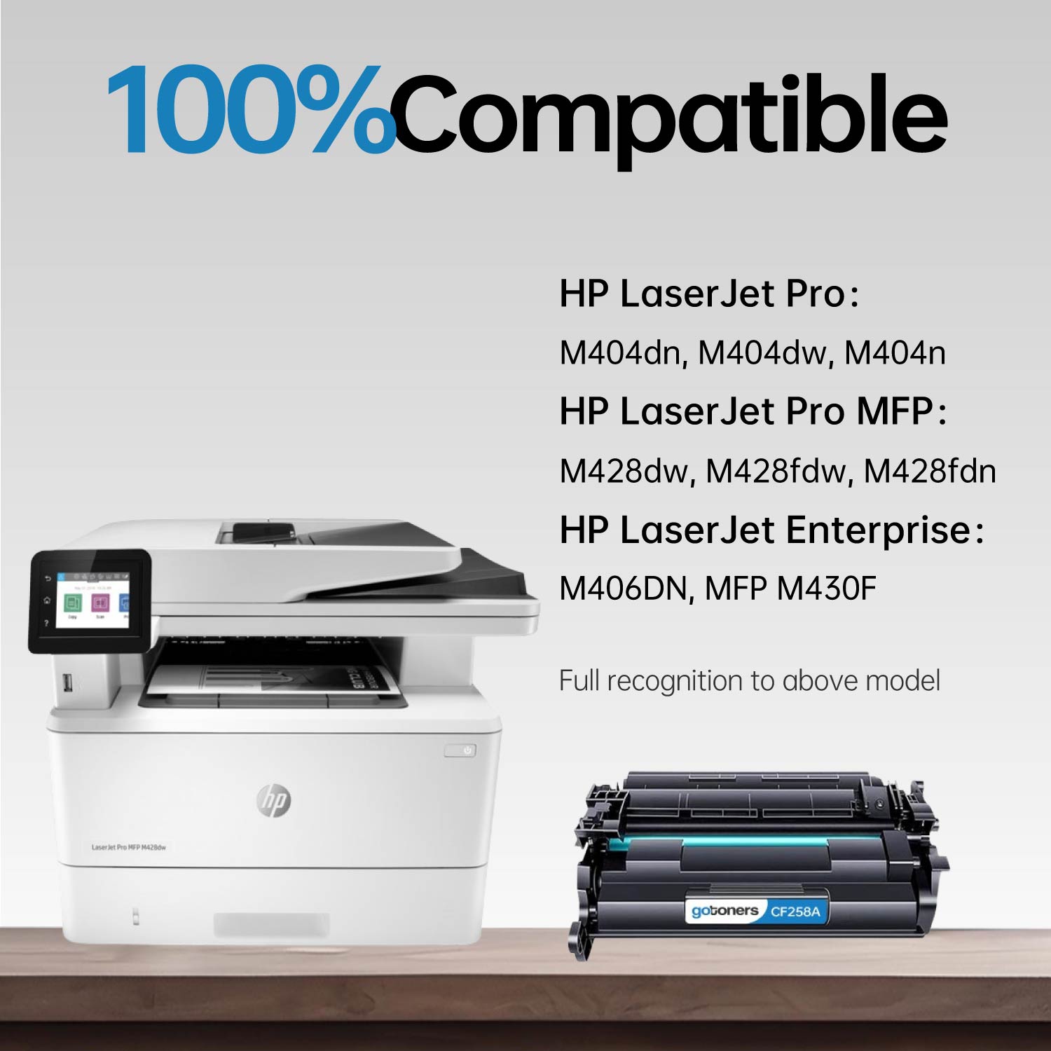 EcoPlus CF258A 58A Toner Cartridge Black EPCF258AO HP LaserJet Enterprise M406 M406dn MFP M430 M430f Pro M404 M404dn - Sun Data Supply