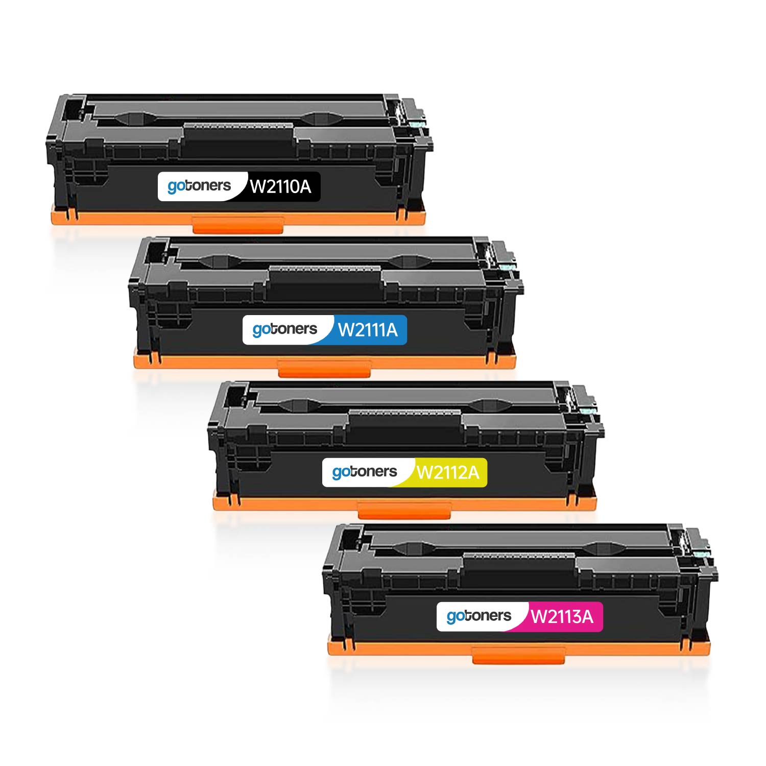 Gotoners Compatible HP 206A W2110A Toner 4 Pack (with Chip) for HP 206X W2110X W2111A W2112A W2113A Cartridge to use with Color Laserjet Pro MFP M283fdw M255dw M283cdw