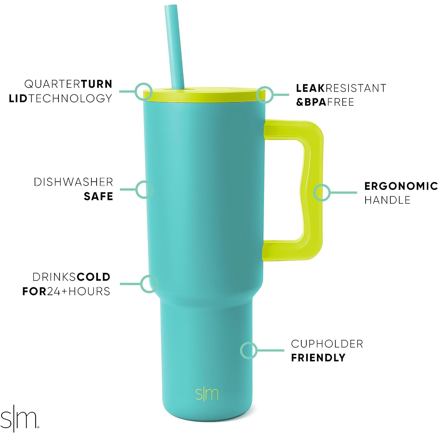 Gobelet moderne simple avec poignée et paille | tasse à café glacé en acier inoxydable isotherme tasse à café | cadeaux pour femmes et hommes |