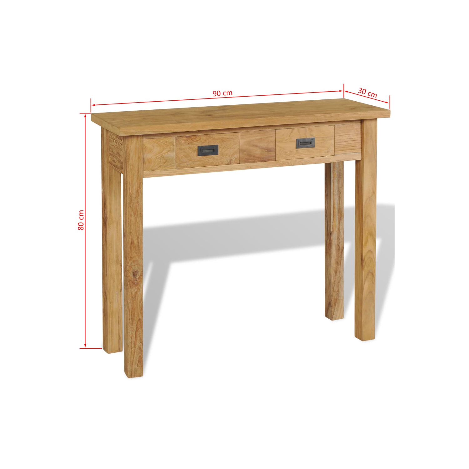 Table console en teck massif 90x30 80&nbsp;cm
