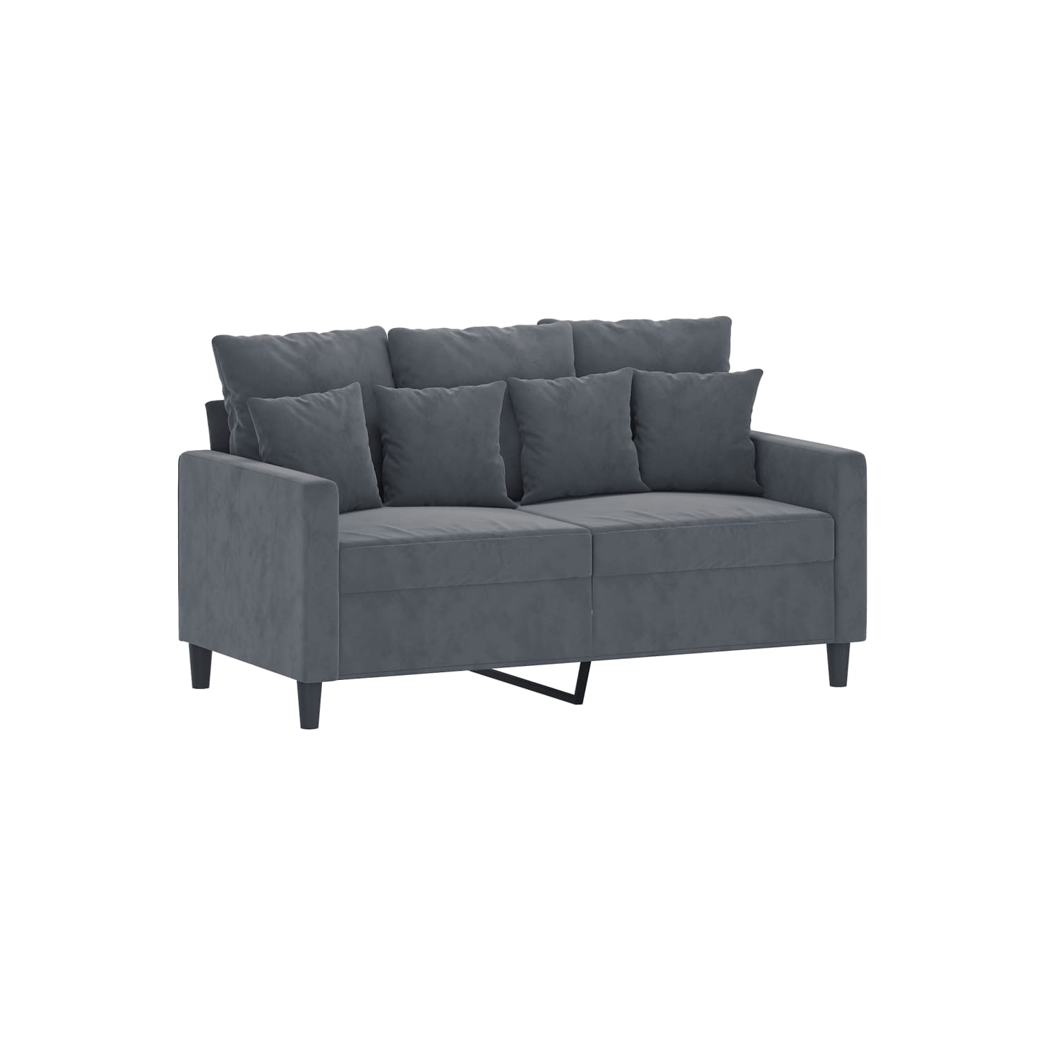 Sofa à 2 sièges en velours 120&nbsp;cm gris foncé de vidaXL