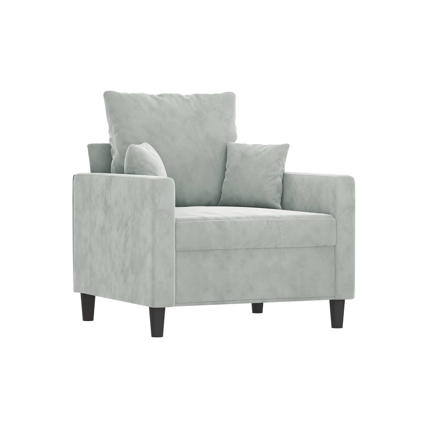 vidaXL Sofa Chair Light Grey 60 cm Velvet