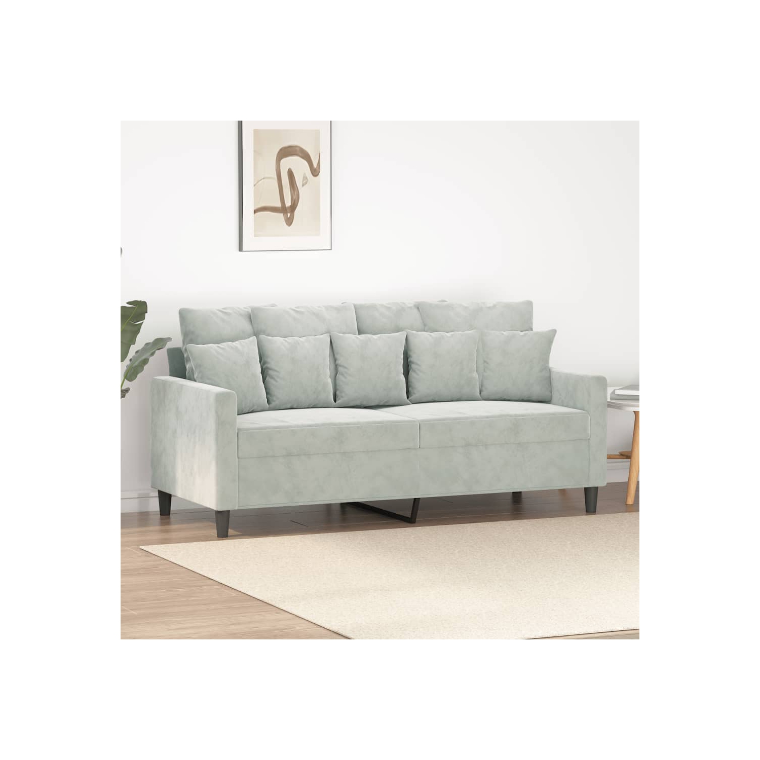 Sofa à 2 places en velours 140&nbsp;cm gris pâle de vidaXL