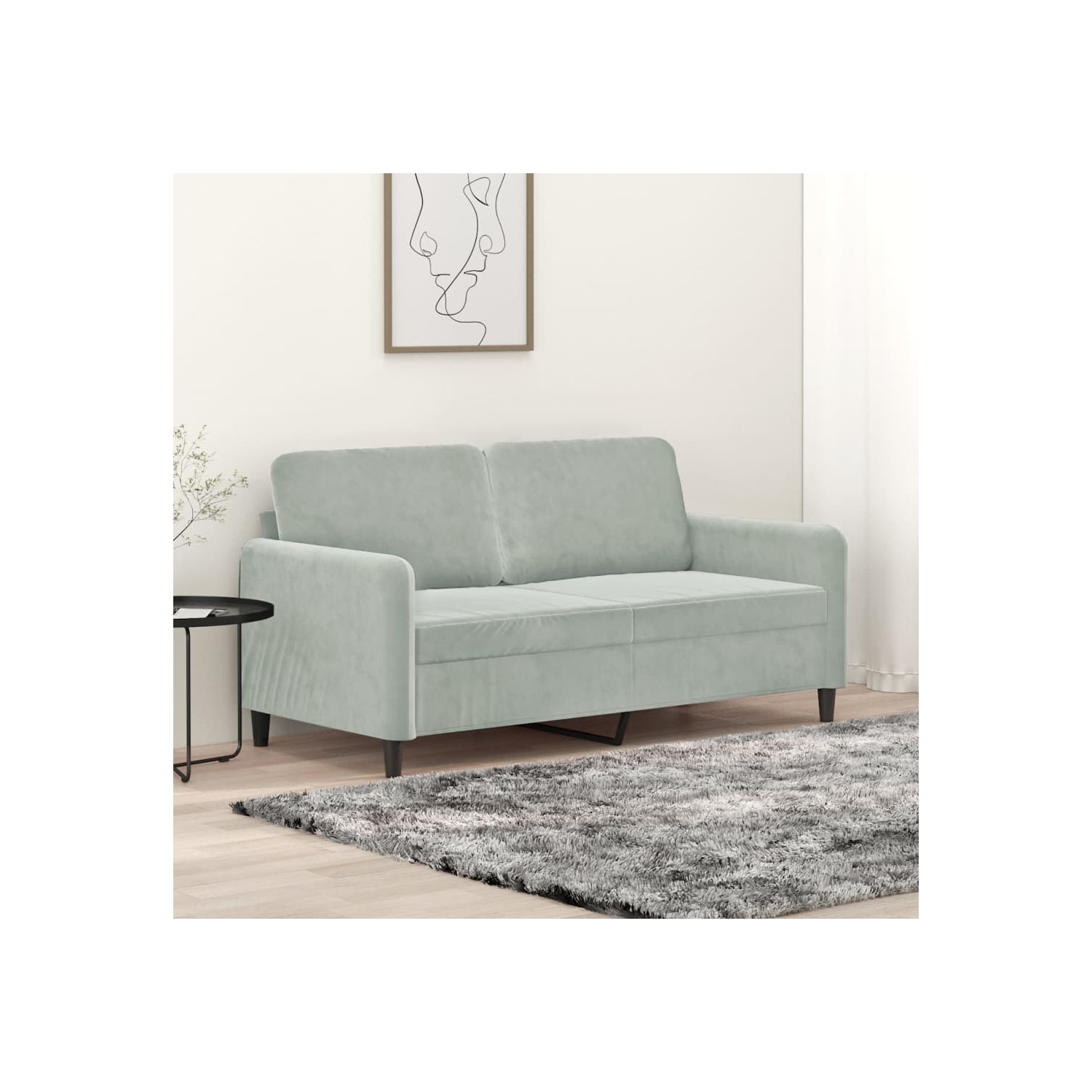 vidaXL 2-Seater Sofa Light Grey 140 cm Velvet