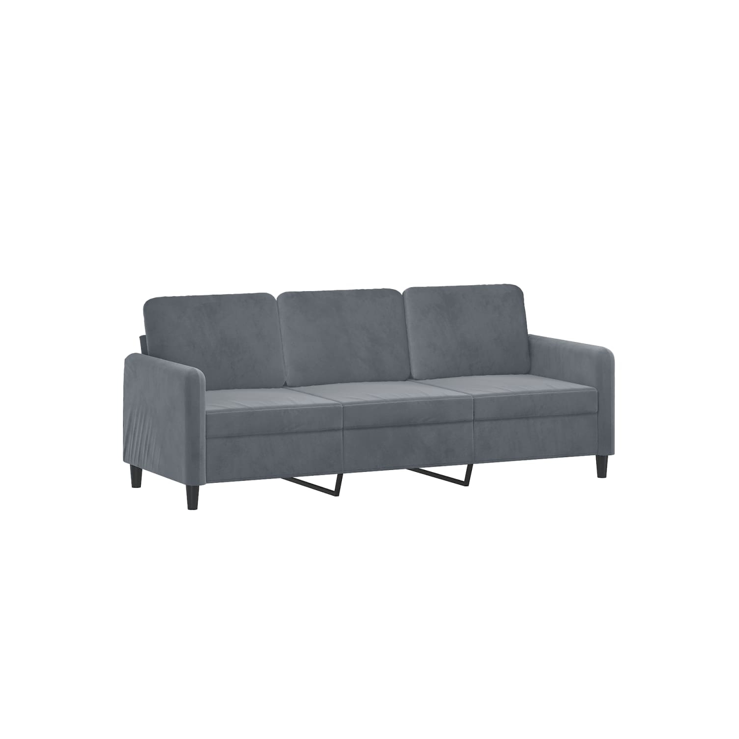 vidaXL 3-Seater Sofa Dark Grey Velvet 180 cm
