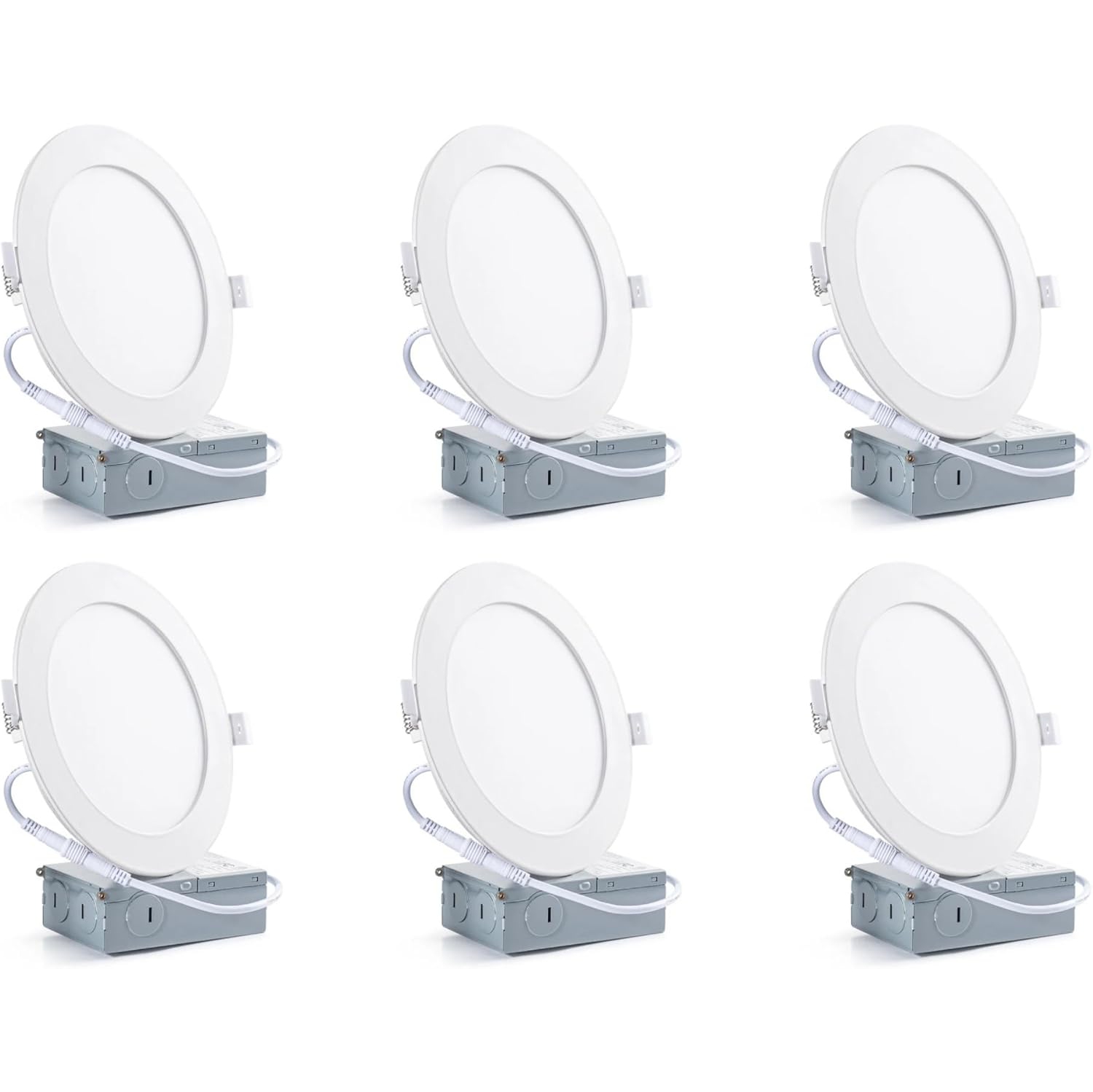 Strak Gimbal White 4-Inch Integrated Panel 7W, 560 Lumens 4000k, Energy Star - (6-Pack)