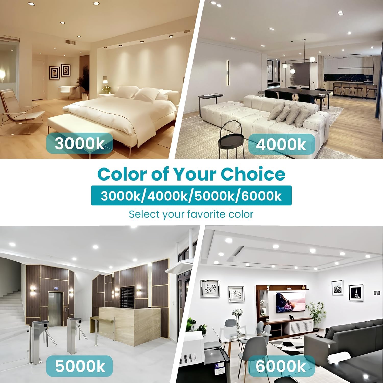 Strak Gimbal White 4-Inch Integrated Panel 7W, 560 Lumens 4000k, Energy Star - (6-Pack)