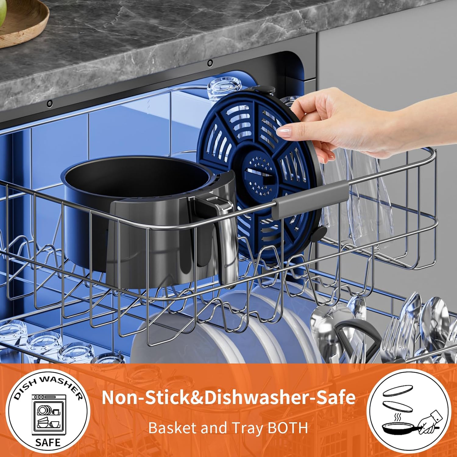 Panier et plateau de rechange pour friteuse à air chaud Ninja AF101, 4&nbsp;Qt