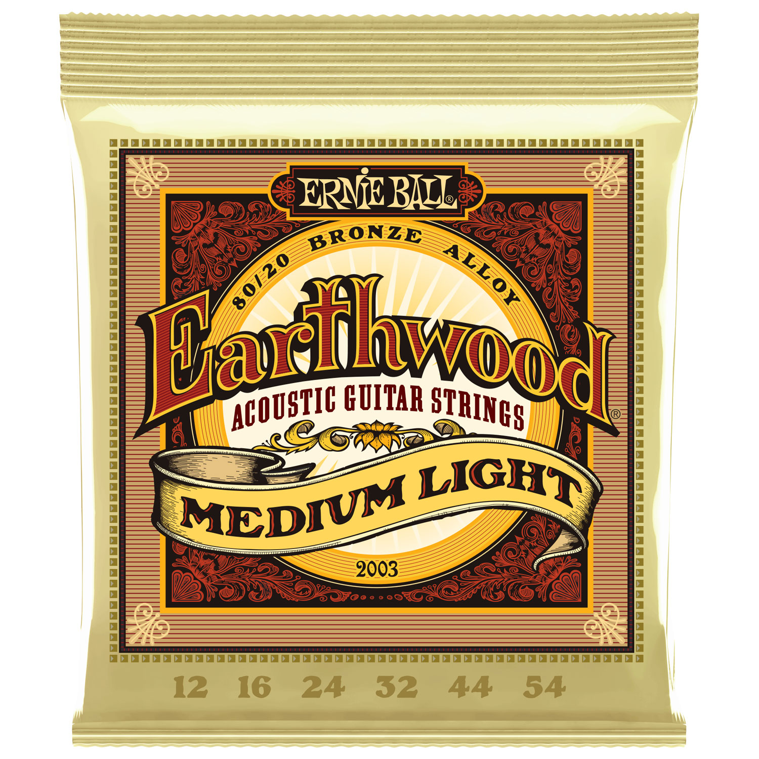 Cordes de guitare acoustique en bronze 0,012 à 0,054 Earthwood d'Ernie Ball (P02003)