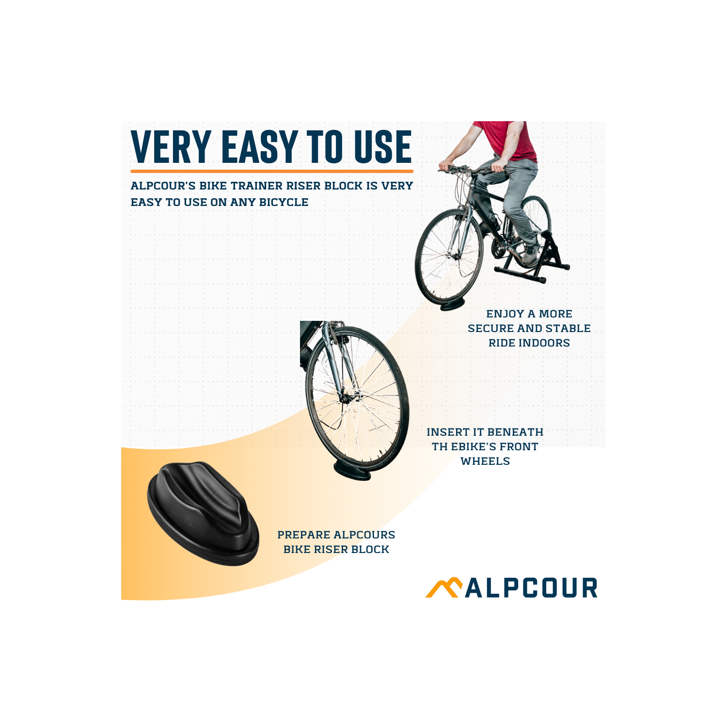 Support de roue avant d'entraînement de vélo d'Alpcour - Noir