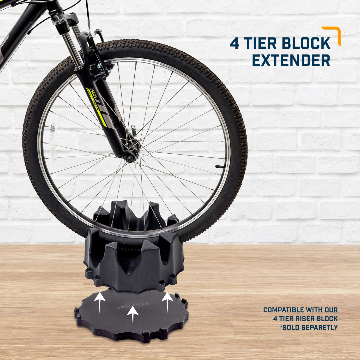 Alpcour Bike Trainer 4-Tier Riser Block Extender - Black