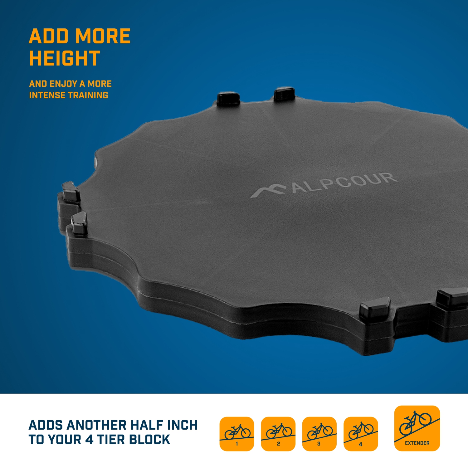 Alpcour Bike Trainer 4-Tier Riser Block Extender - Black