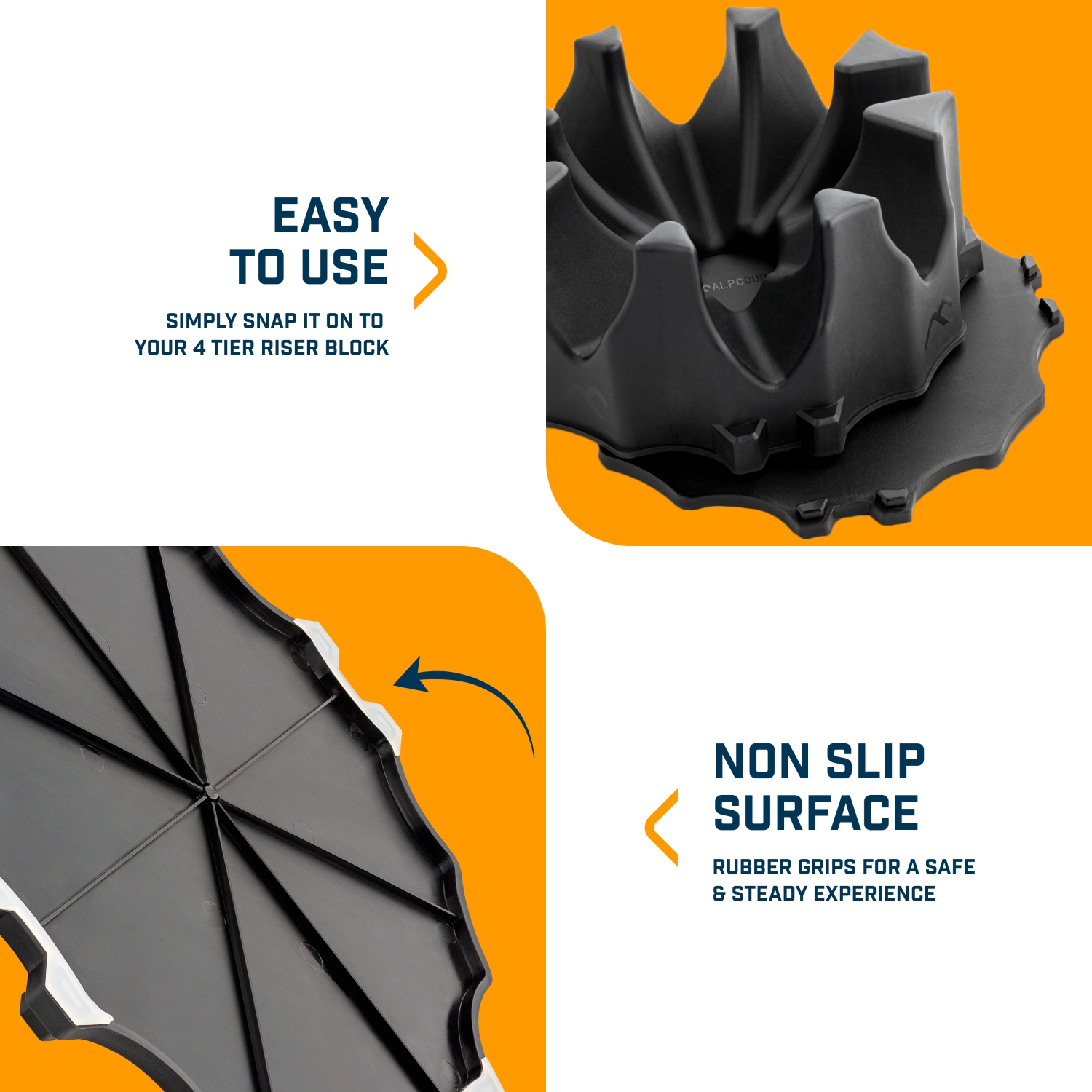 Alpcour Bike Trainer 4-Tier Riser Block Extender - Black