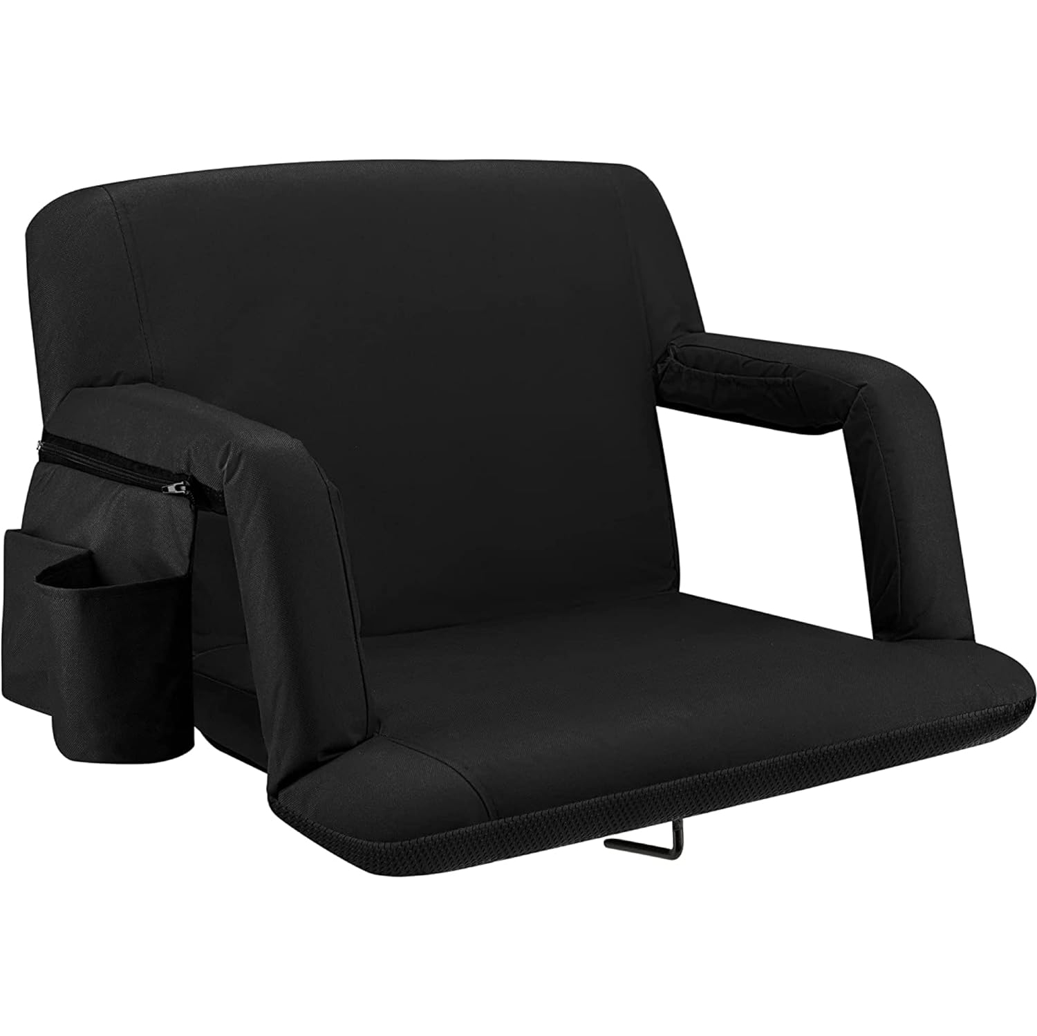 Alpcour Extra-Wide Reclining Stadium Seat - Waterproof, Extra Thick Padding - Black