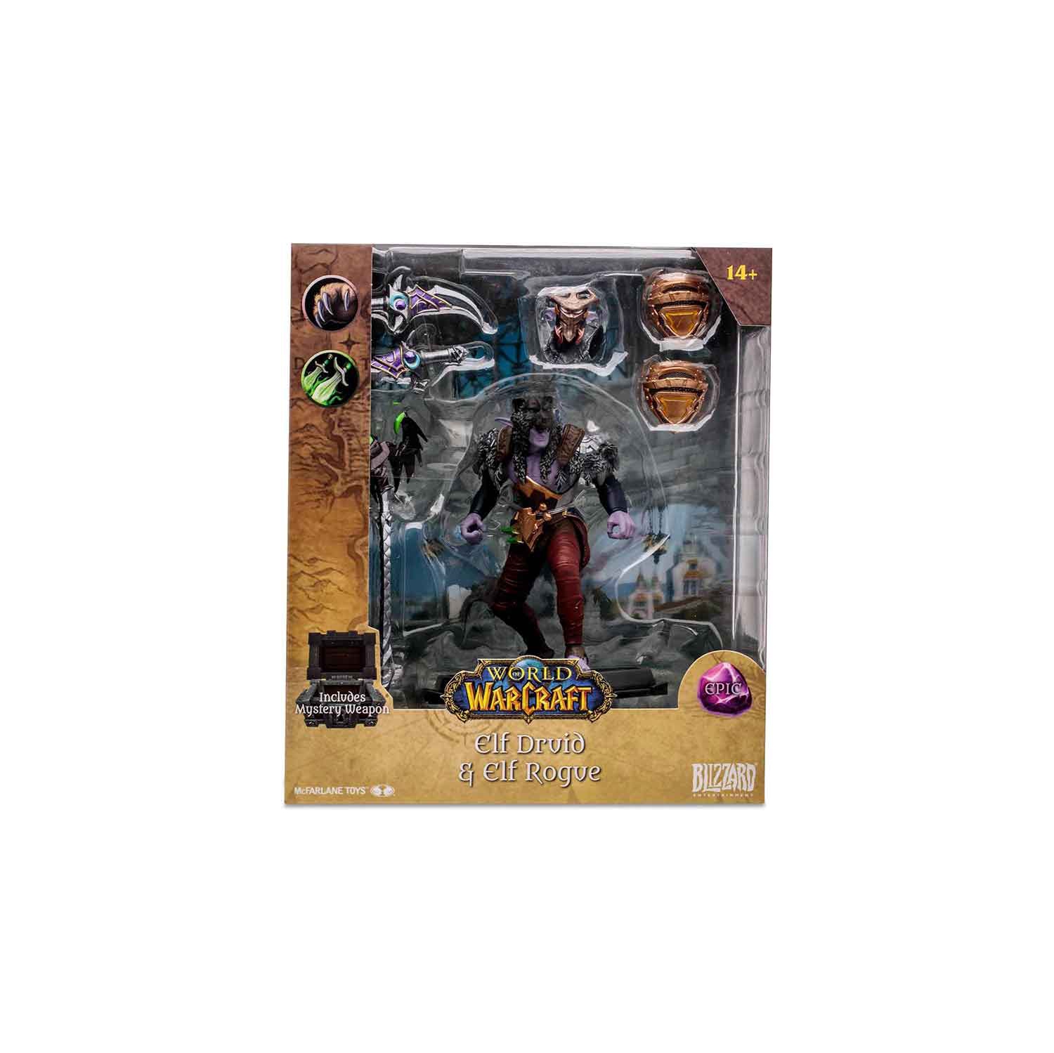 World Of Warcraft 7 Inch Static Figure Epic Wave 1 - Elf Druid & Rogue