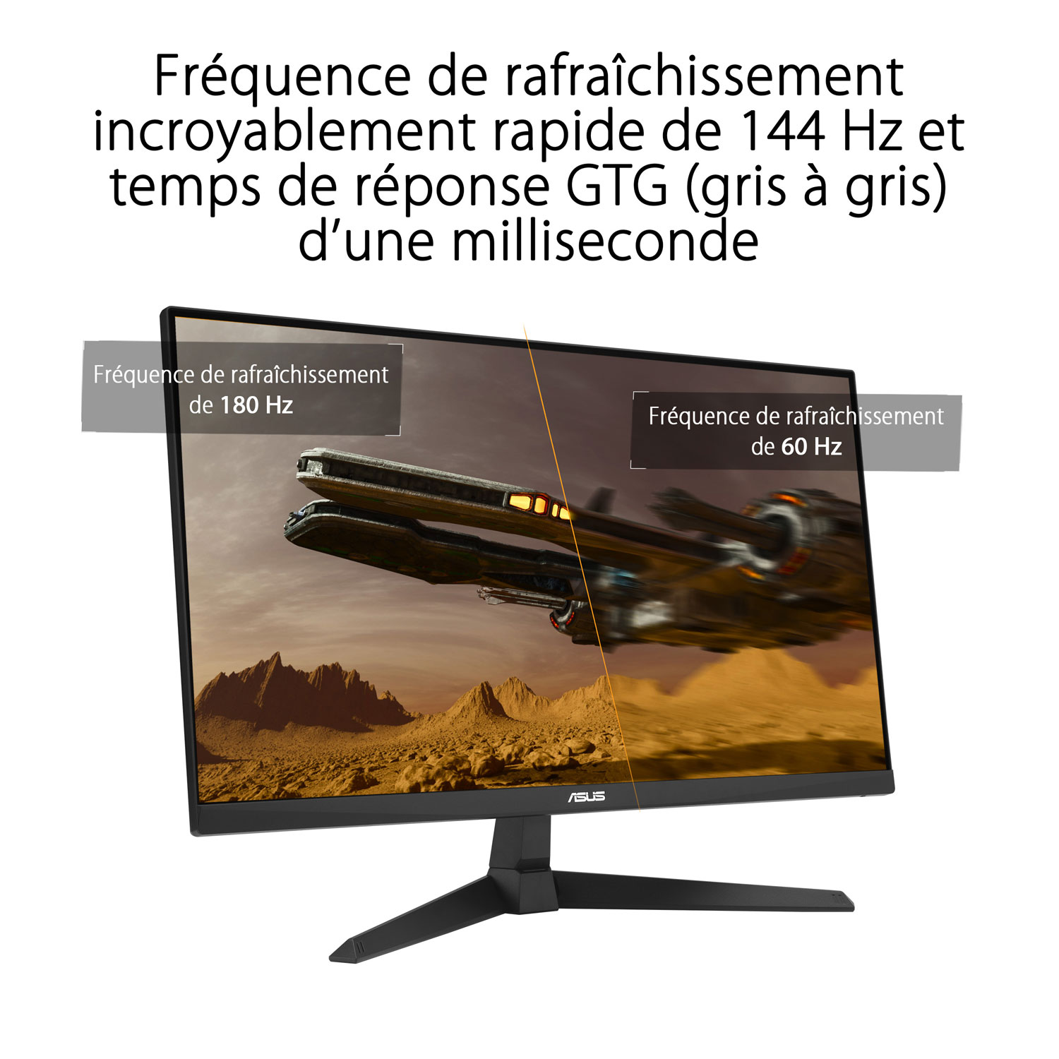 Moniteur de jeu G-Sync FreeSync DEL IPS HD intégrale 180 Hz de 27 po TUF d'ASUS avec temps de réponse de 1 ms gris à gris
