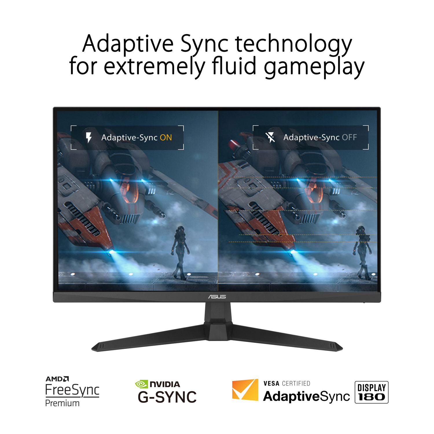 Moniteur de jeu G-Sync FreeSync DEL IPS HD intégrale 180 Hz de 27 po TUF d'ASUS avec temps de réponse de 1 ms gris à gris