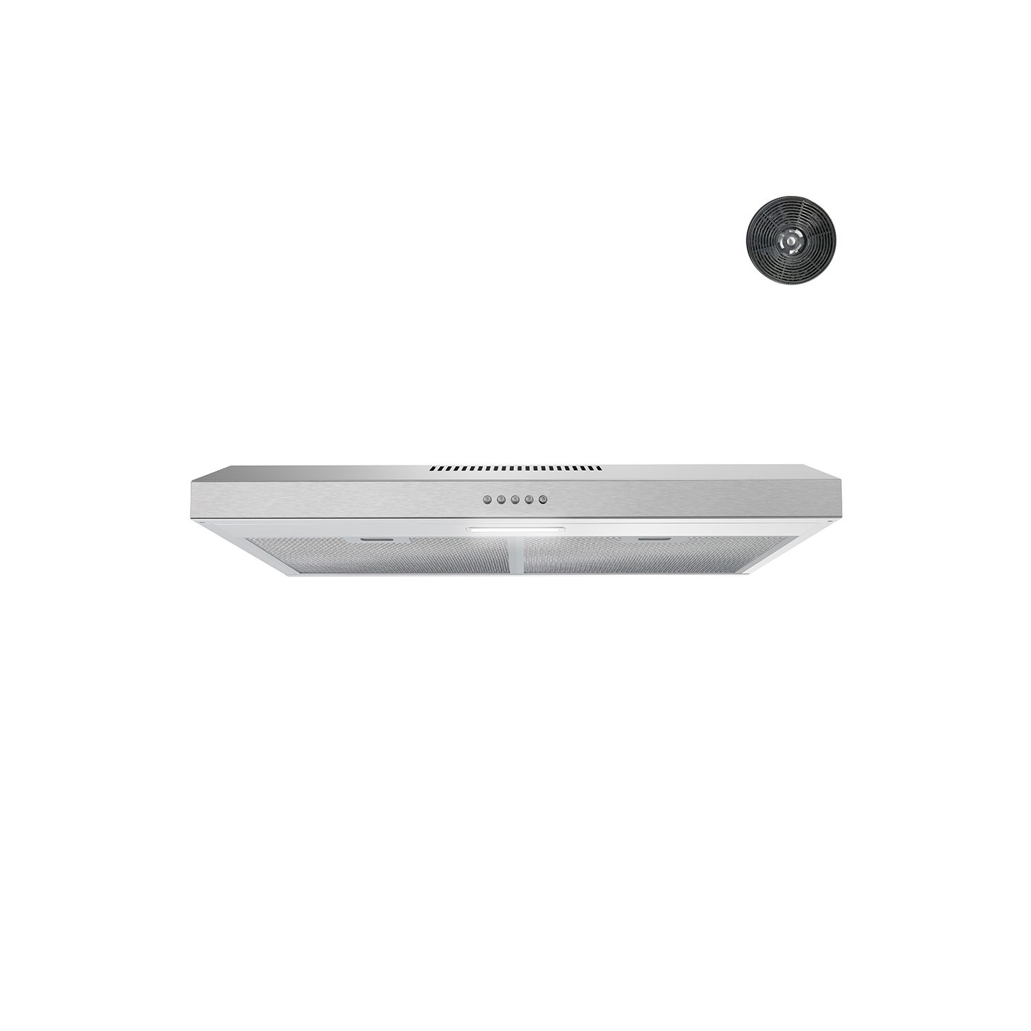 Streamline 30 in. Bergamo Ductless Undermount 80 CFM Range Hood in Brushed Stainless Steel with Mesh Filters, Push Button Control, LED Light