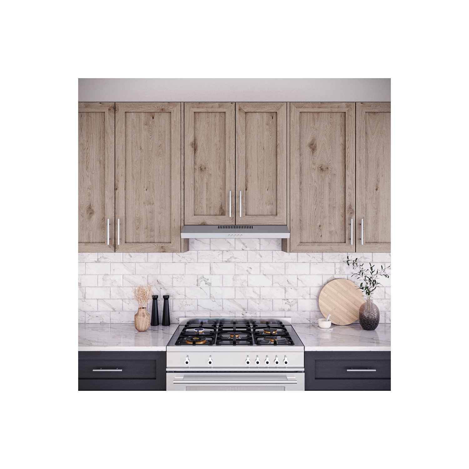 Streamline 30 in. Bergamo Ductless Undermount 80 CFM Range Hood in Brushed Stainless Steel with Mesh Filters, Push Button Control, LED Light