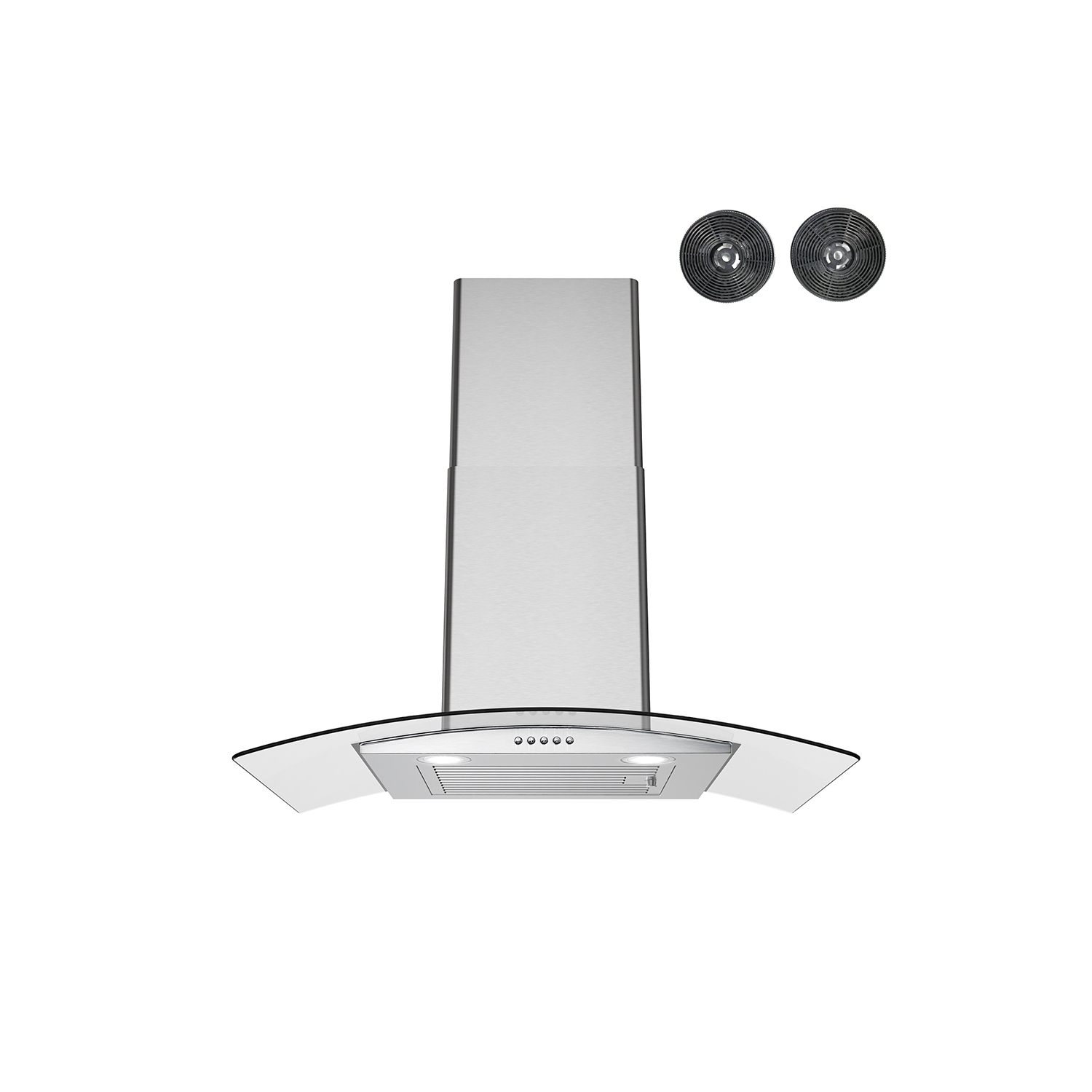 Épurer 30 po Rubiani – hotte murale convertible de 220 pi3/min en acier inoxydable brossé avec filtres déflecteurs, bouton-poussoir de commande,