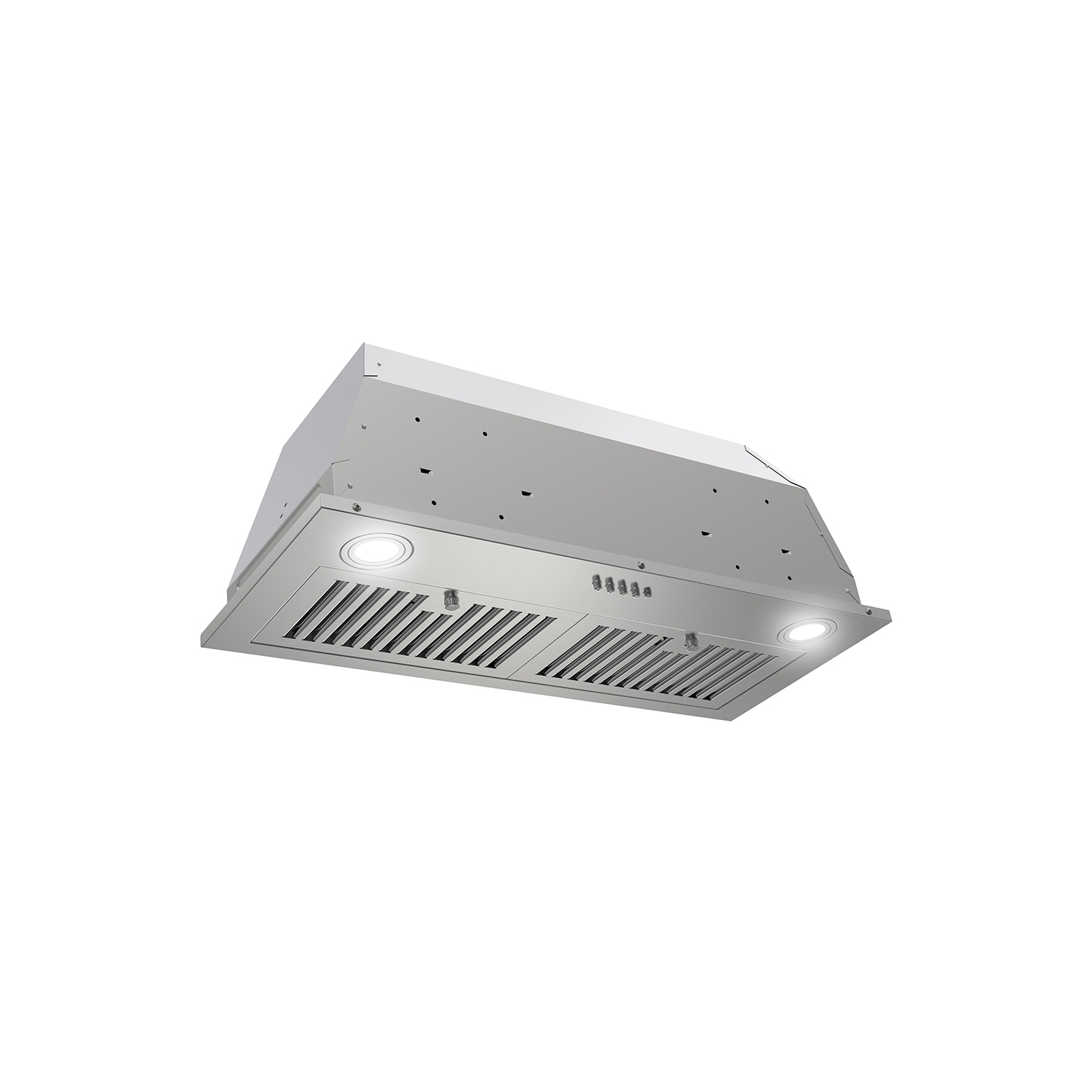 Streamline 28 in. Sacchi Ductless Insert 350 CFM Range Hood in Brushed Stainless Steel with Baffle Filters, Push Button Control, LED Lights