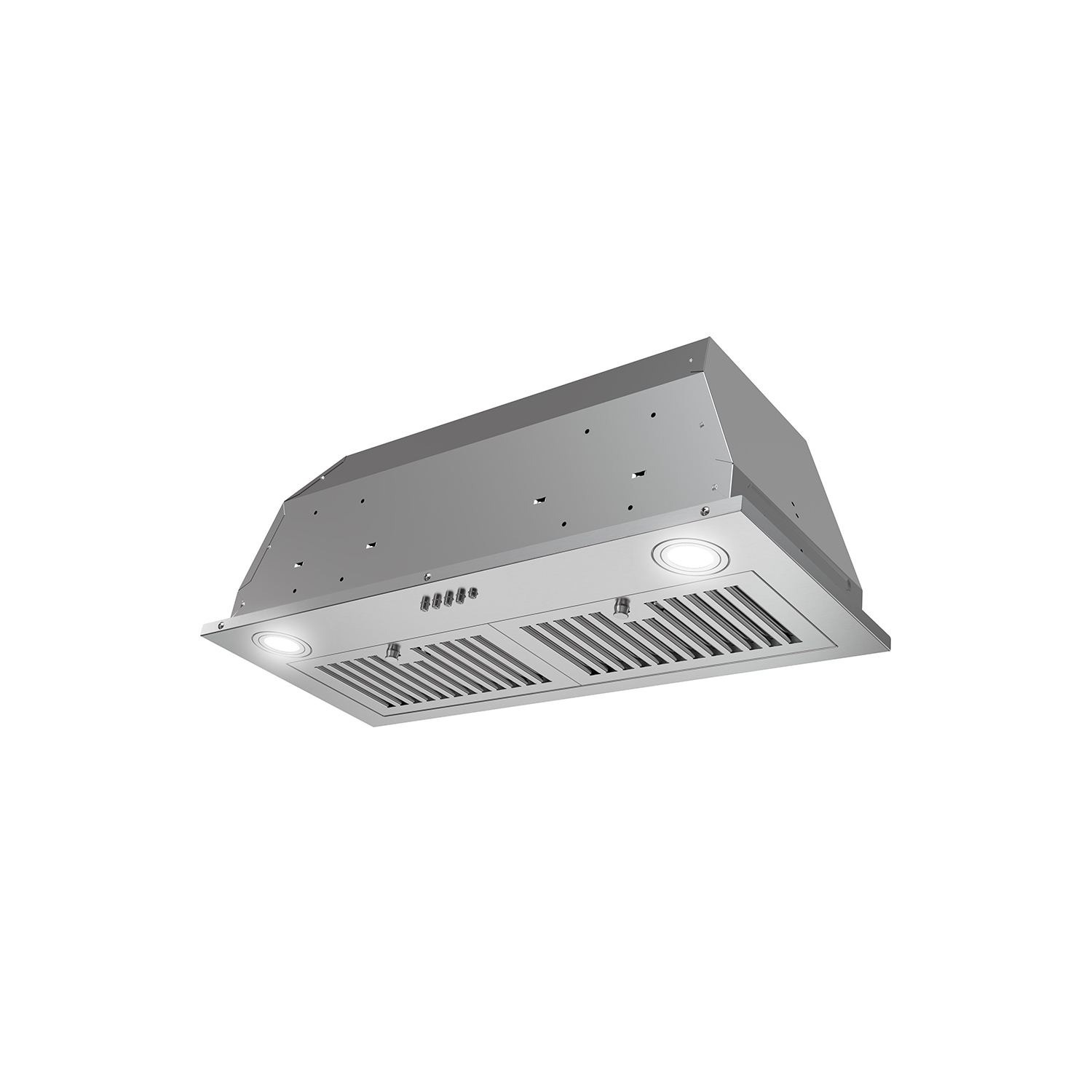 Streamline 28 in. Sacchi Ductless Insert 350 CFM Range Hood in Brushed Stainless Steel with Baffle Filters, Push Button Control, LED Lights