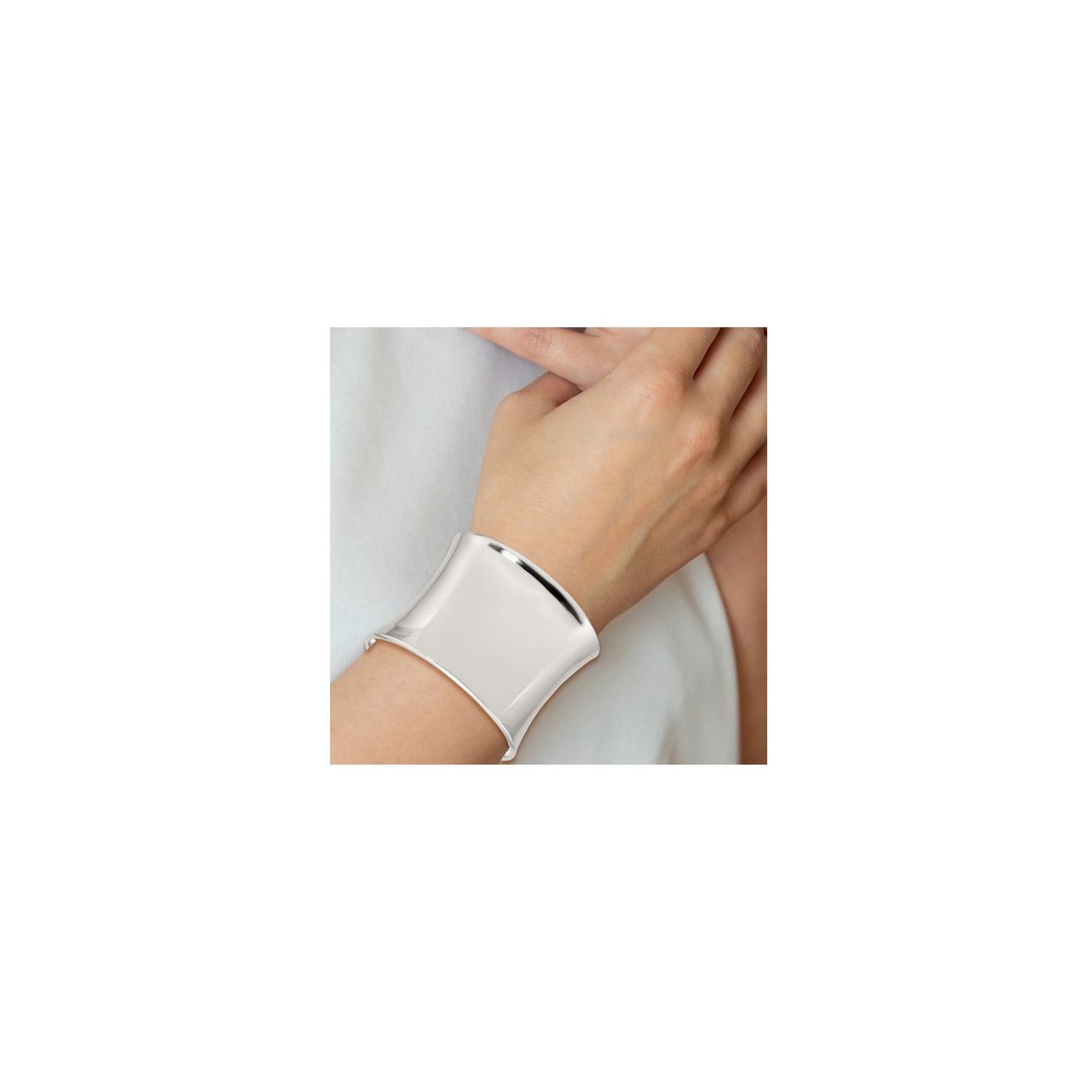 Bracelet jonc en argent sterling poli