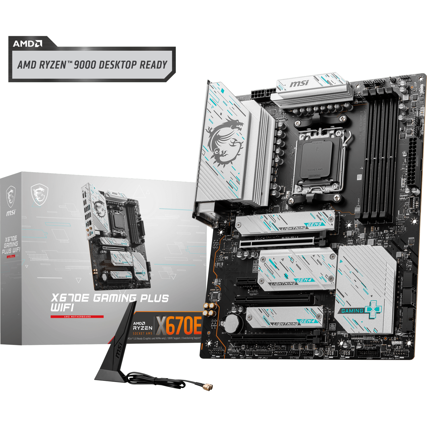 MSI X670E GAMING PLUS WIFI Pro Series Motherboard (Supports AMD Ryzen 7000 Series CPU, AM5, DDR5, PCIe 5.0, M.2, 2.5GB LAN, USB 3.2, WIFI 6E, ATX)