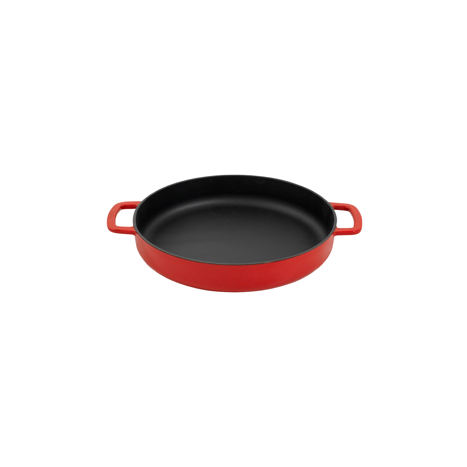 Combekk Cast Iron 28cm Red Dutch Oven and Dual-Handle Frying Pan, 2 Pc. Set