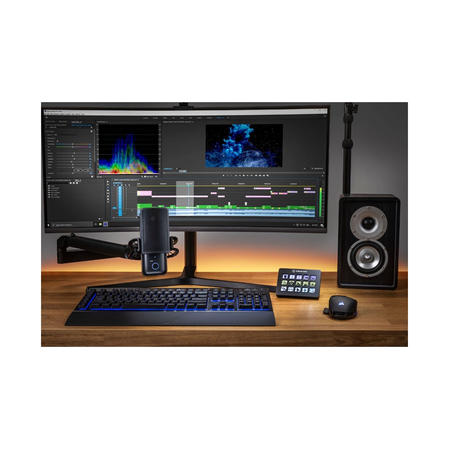 Pavé numérique USB avec fil pleine grandeur Stream Deck MK.2 d'Elgato avec 15 touches ACL personnalisables - Noir