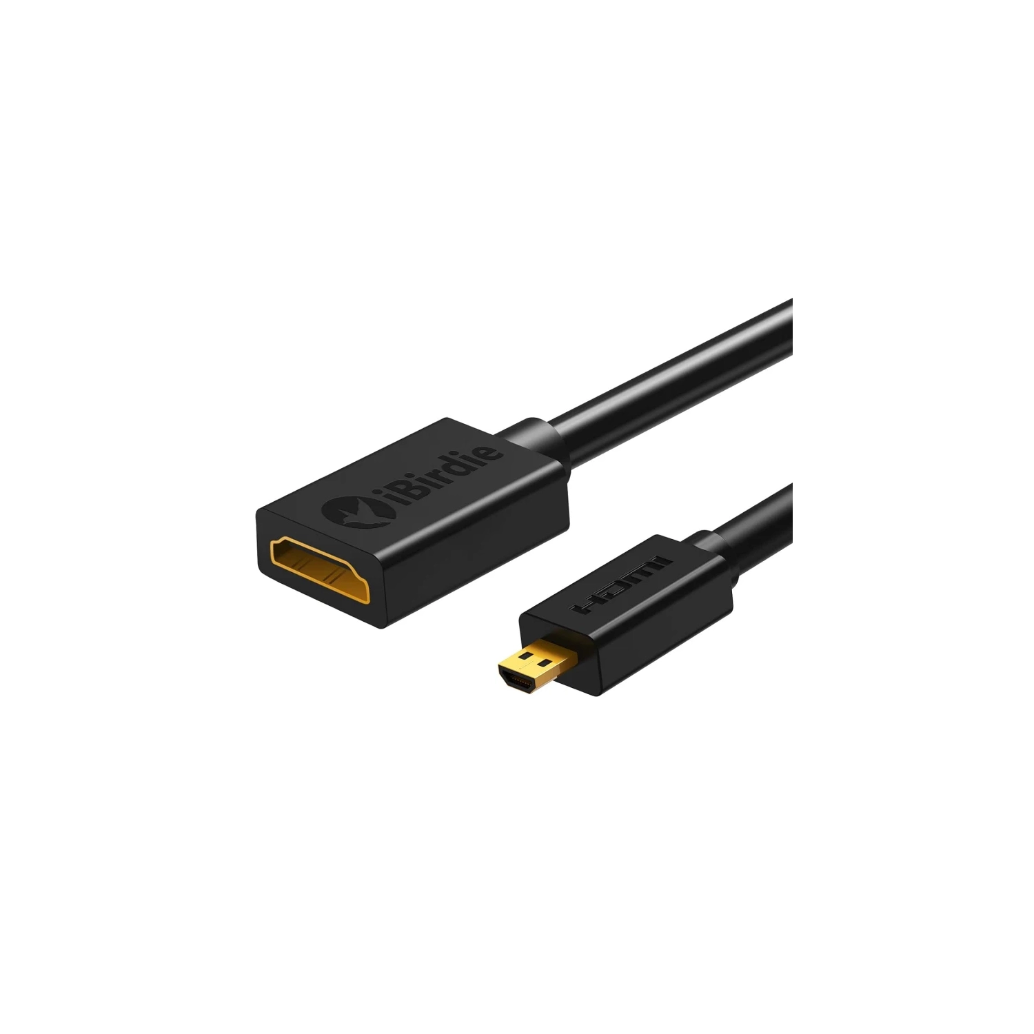 Micro HDMI to HDMI Female Cable 0.5 Feet - 4K60 HDR Support - Compatible with GoPro Hero & Raspberry Pi 4