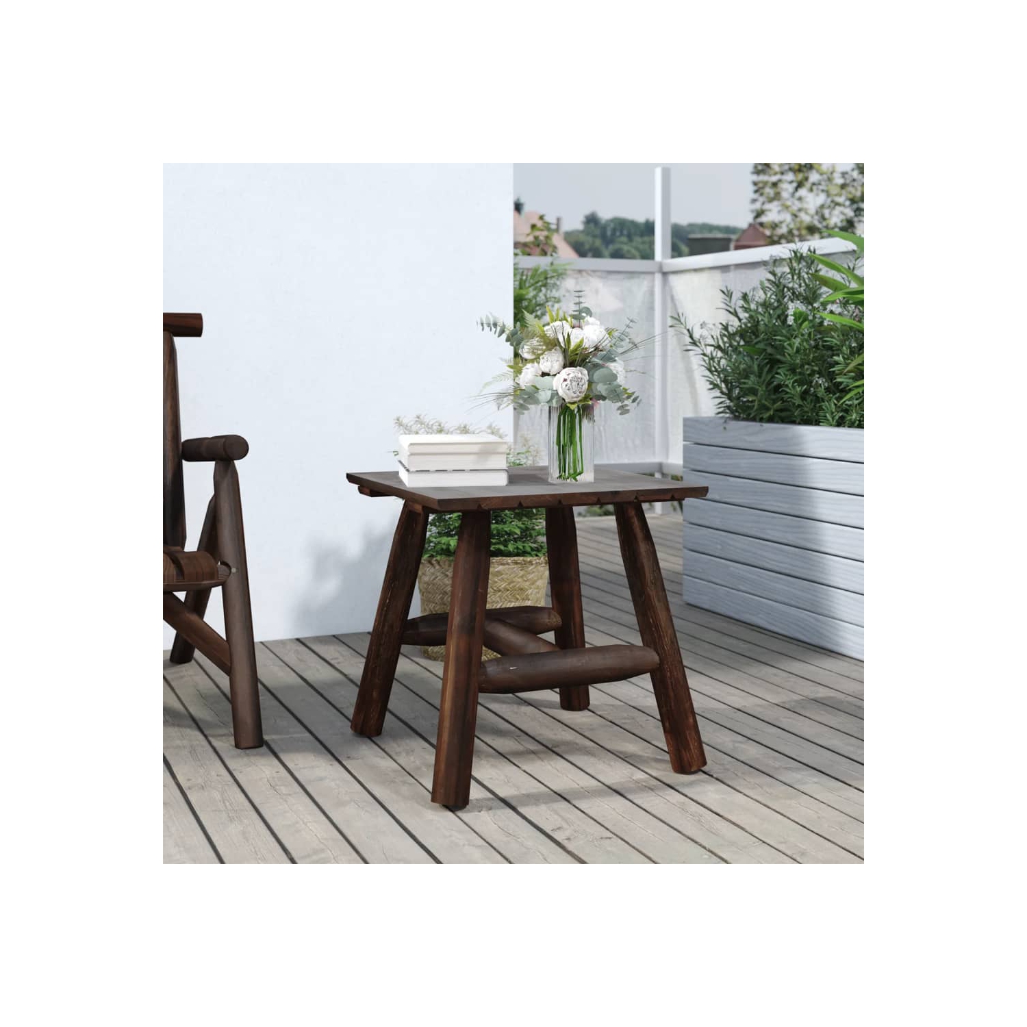 vidaXL Side Table 49x49x50 cm Solid Wood Spruce