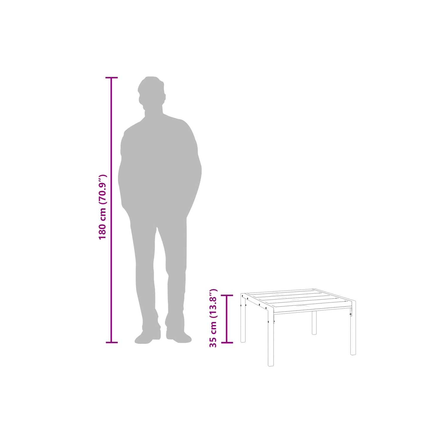 vidaXL Garden Coffee Table Black 60x60x35 cm Steel