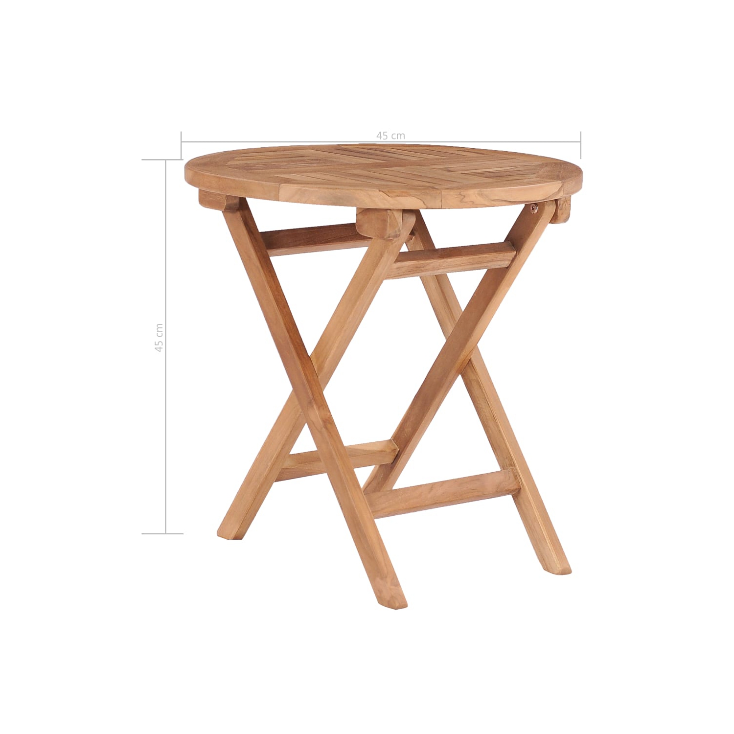 vidaXL Folding Garden Table 45 cm Solid Teak Wood