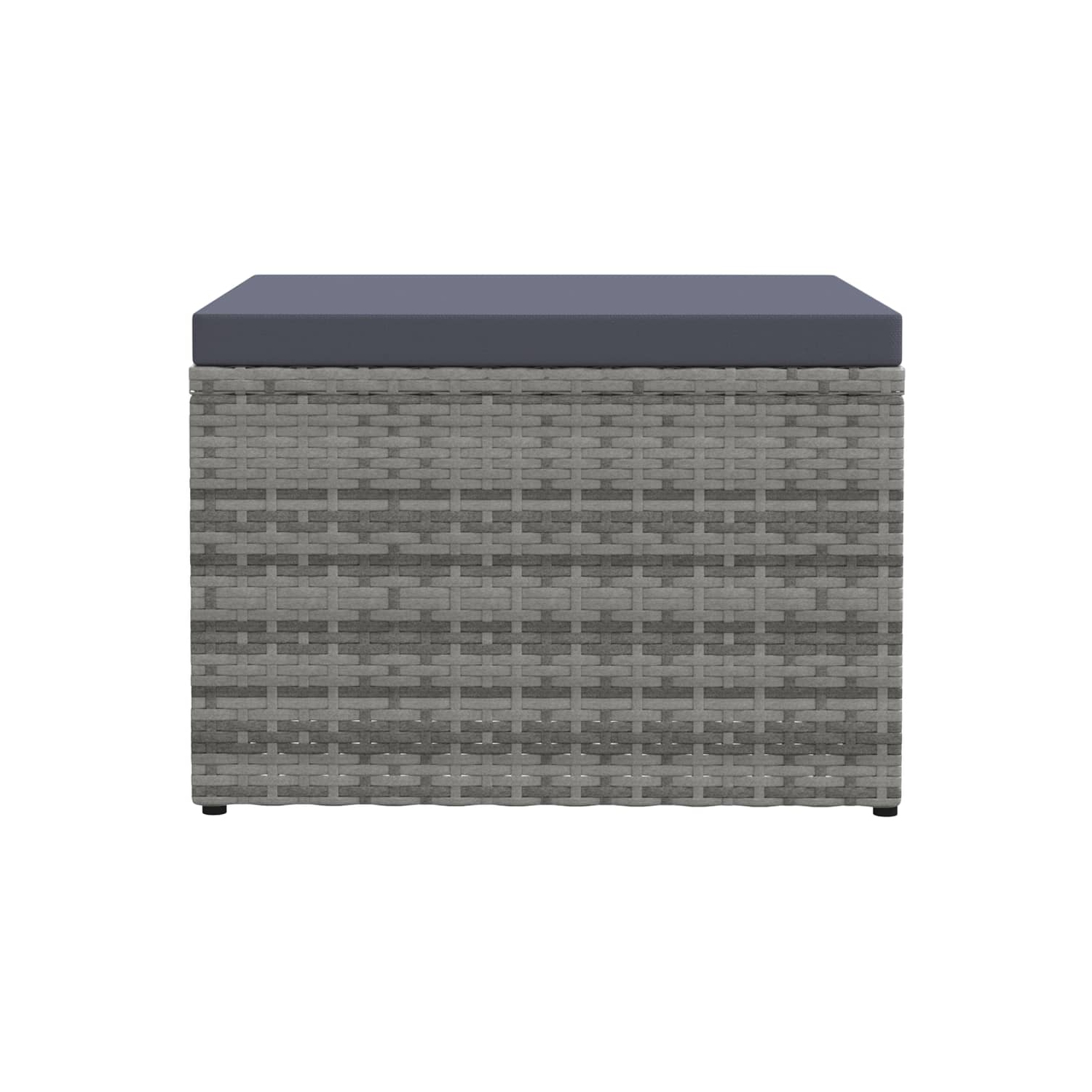 Tabouret pieds de jardin en poly rotin gris coussin de vidaXL