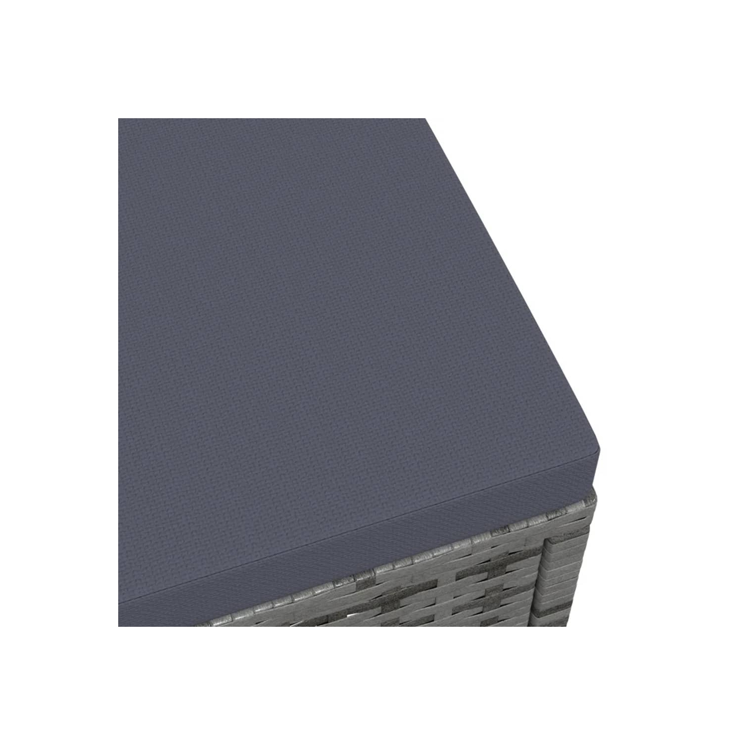 Tabouret pieds de jardin en poly rotin gris coussin de vidaXL