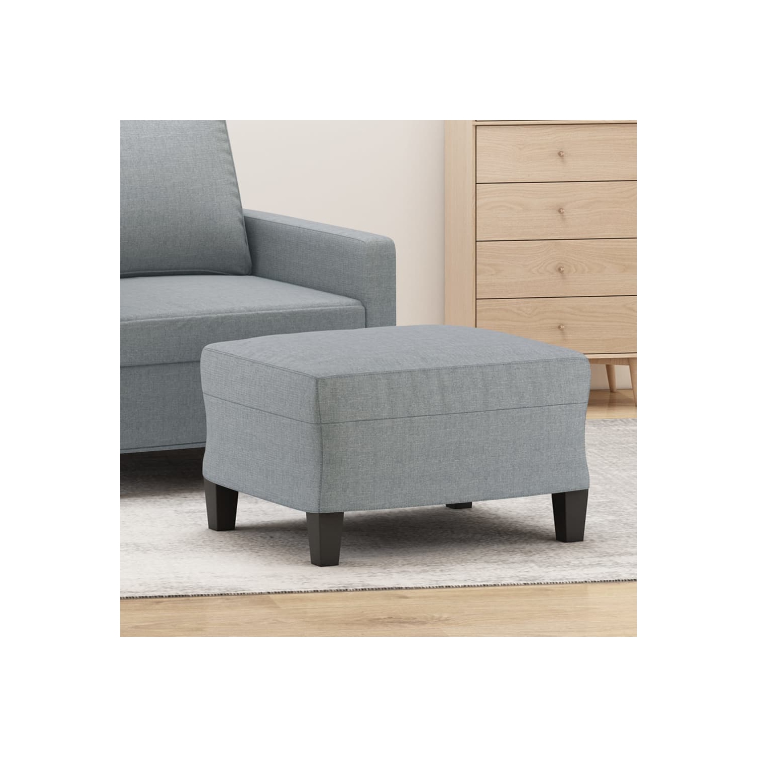 Tabouret à pied vidaXL en tissu gris pâle 60 x 50 x 41 cm