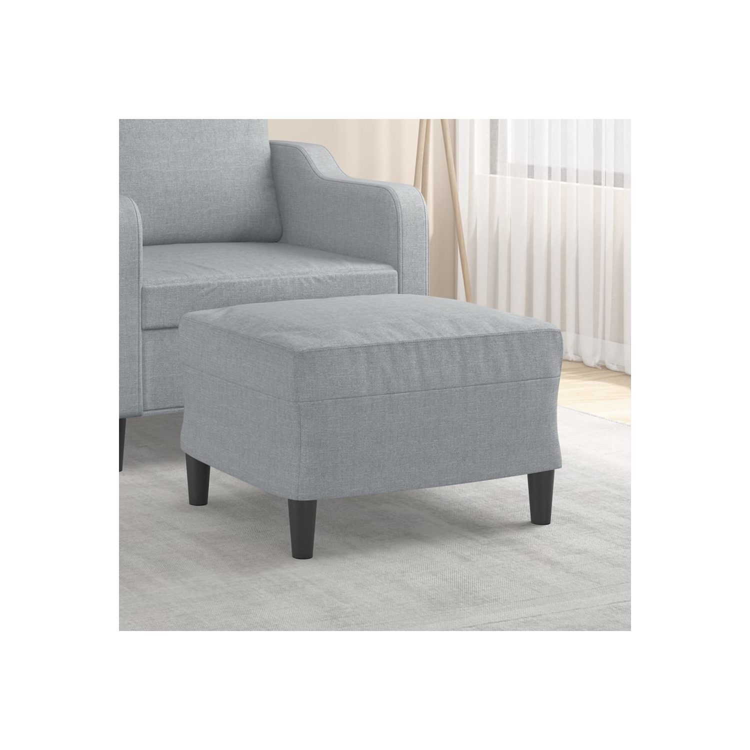 Tabouret à pied vidaXL en tissu gris pâle 60 x 50 x 41 cm