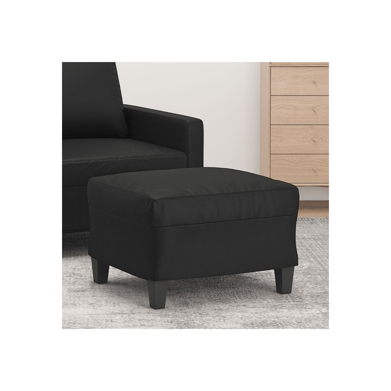 Tabouret pieds en similicuir noir vidaXL 60 x 50 x 41&nbsp;cm