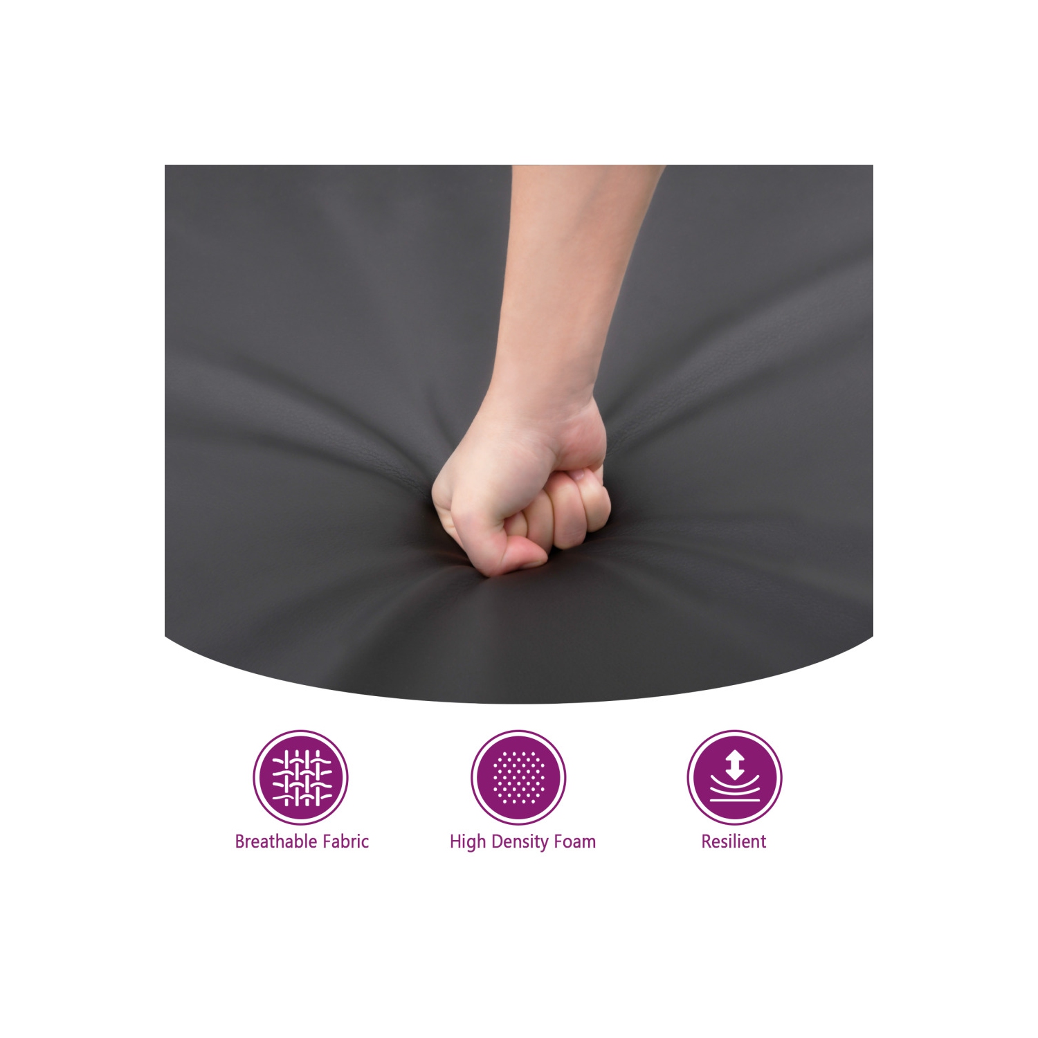 Tabouret pieds en similicuir noir vidaXL 60 x 50 x 41&nbsp;cm