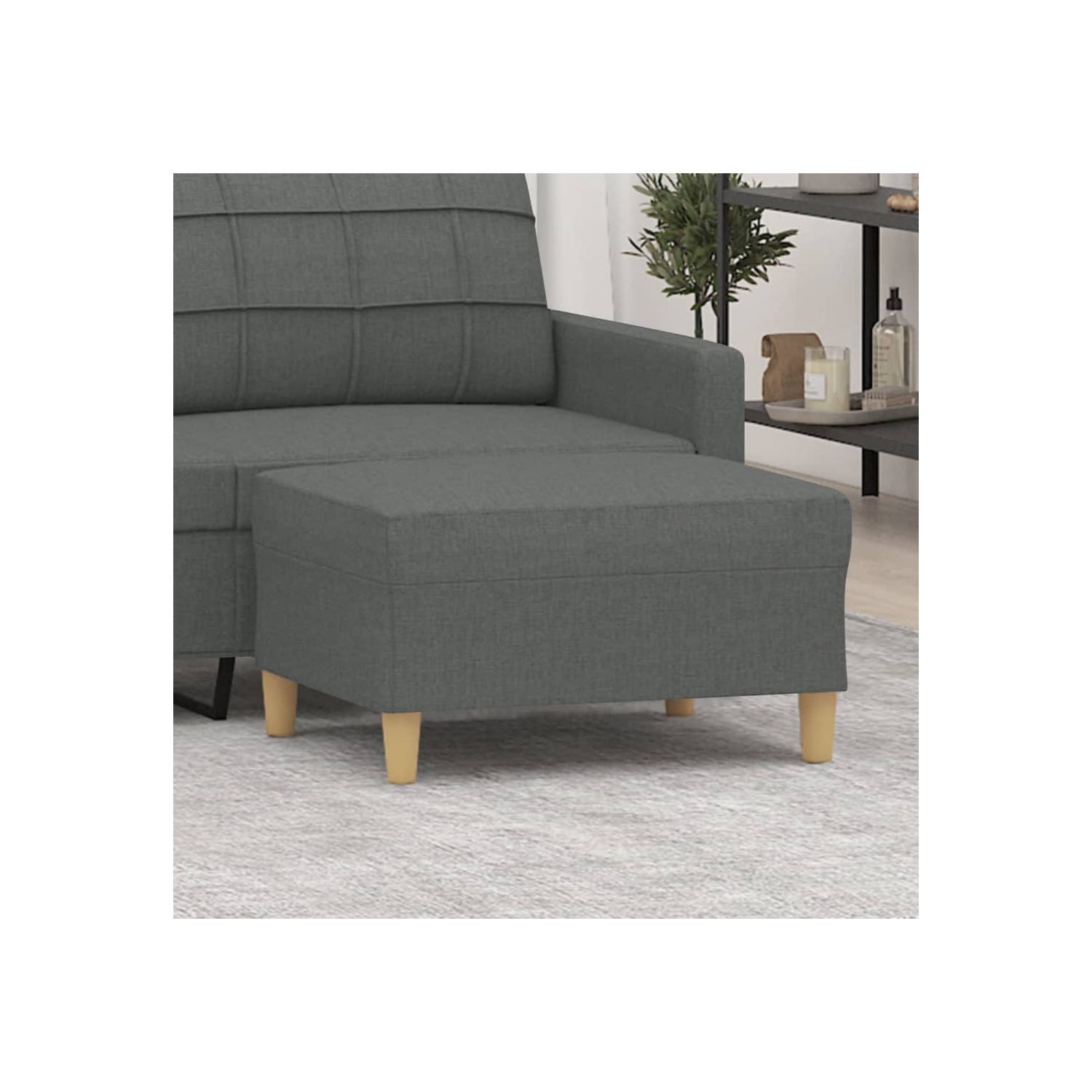 vidaXL Footstool Dark Grey 70x55x41 cm Fabric