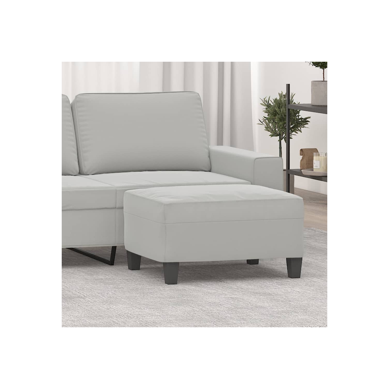 Tabouret en microfibre gris pâle de 70 x 55 x 41 cm de vidaXL