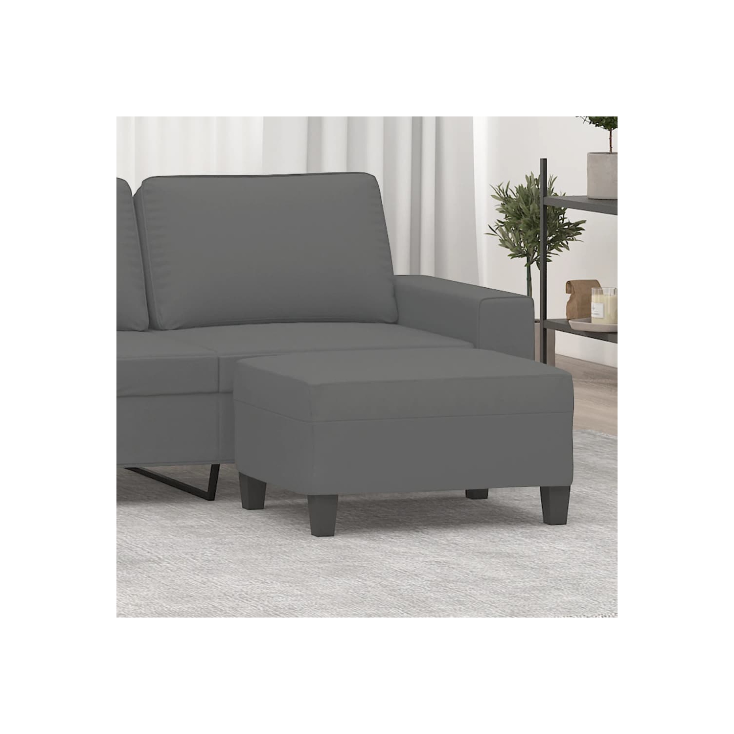 Tabouret pieds en microfibre gris foncé 70 x 55 x 41 cm de vidaXL