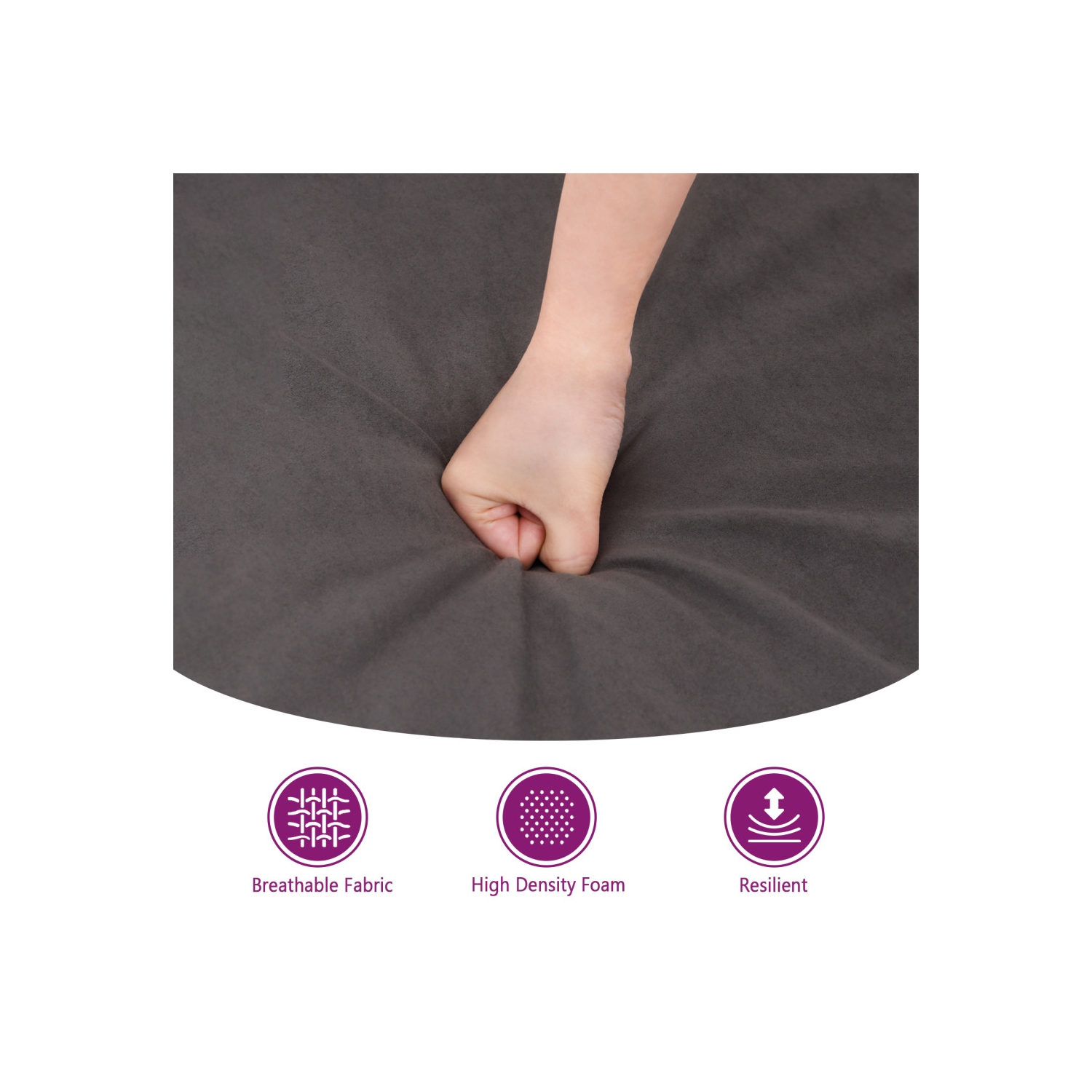 Tabouret pieds en microfibre gris foncé 70 x 55 x 41 cm de vidaXL