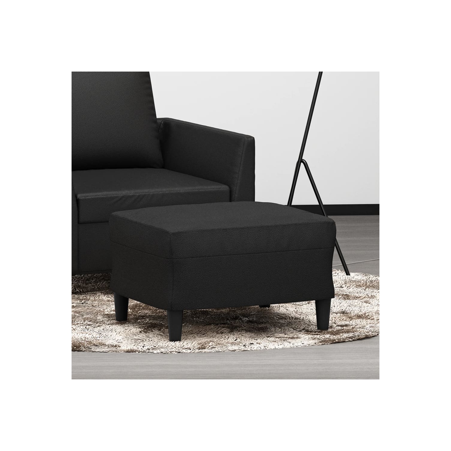 Tabouret pieds en similicuir noir vidaXL 60 x 50 x 41 cm