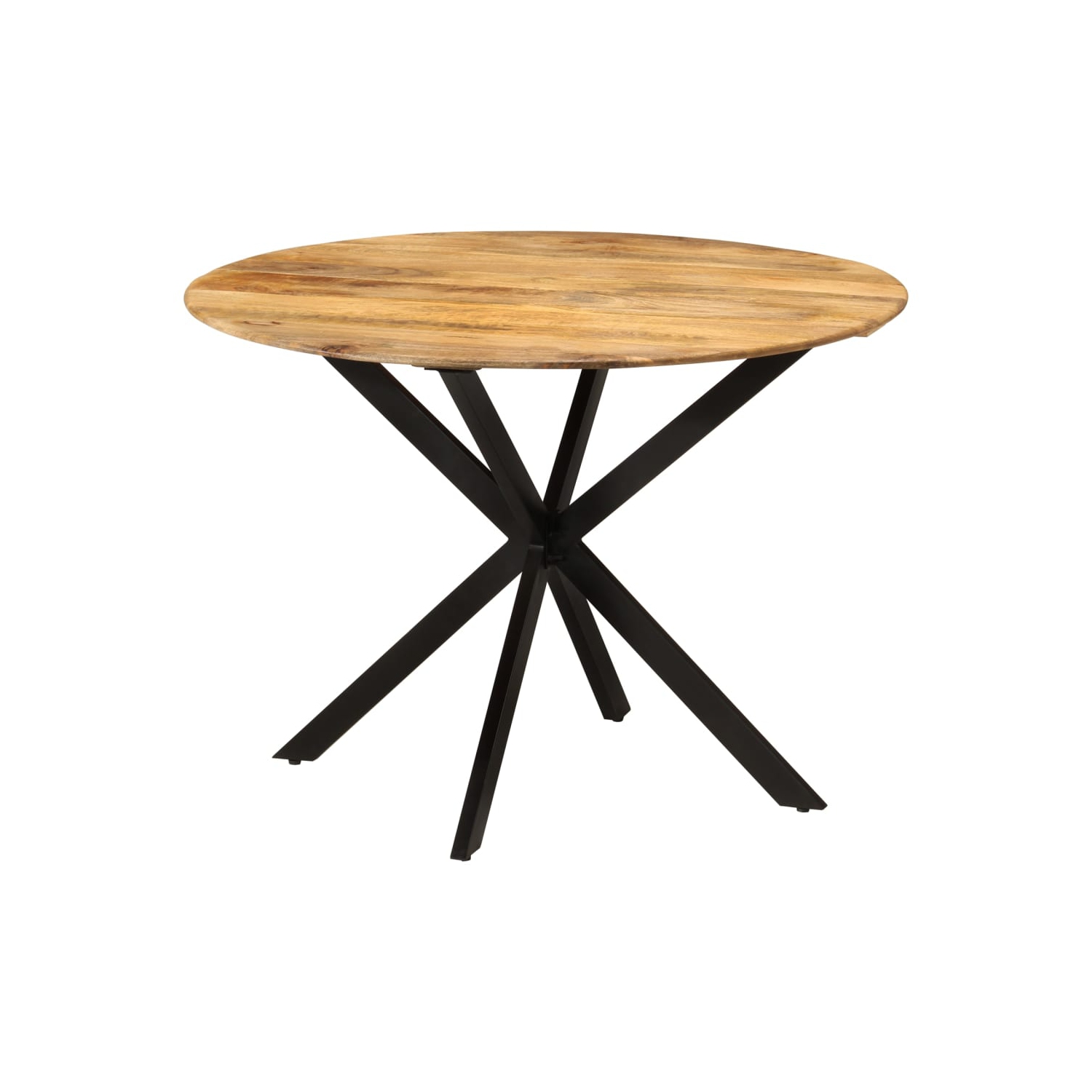 Table à dîner vidaXL Ø110x78&nbsp;cm en bois massif mangue et acier