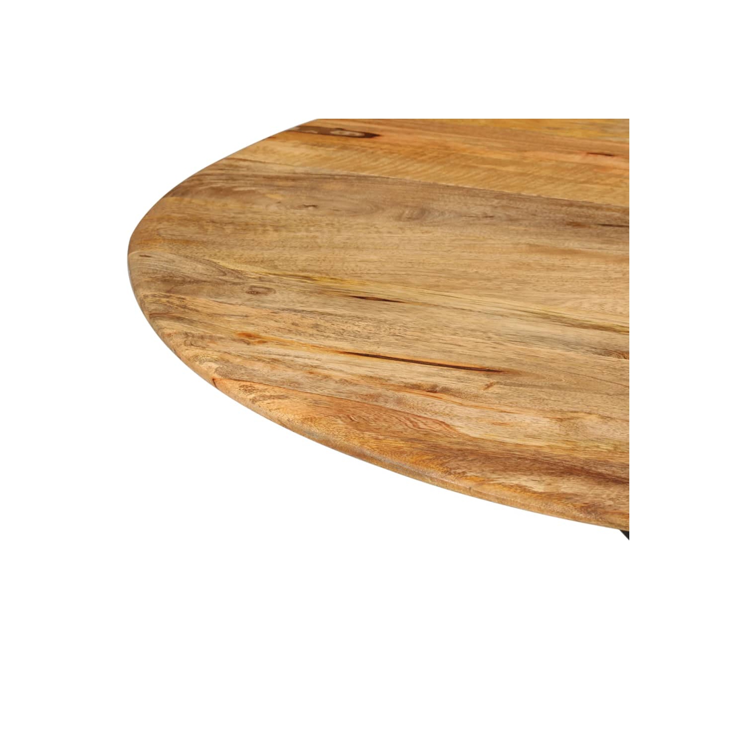 Table à dîner vidaXL Ø110x78&nbsp;cm en bois massif mangue et acier