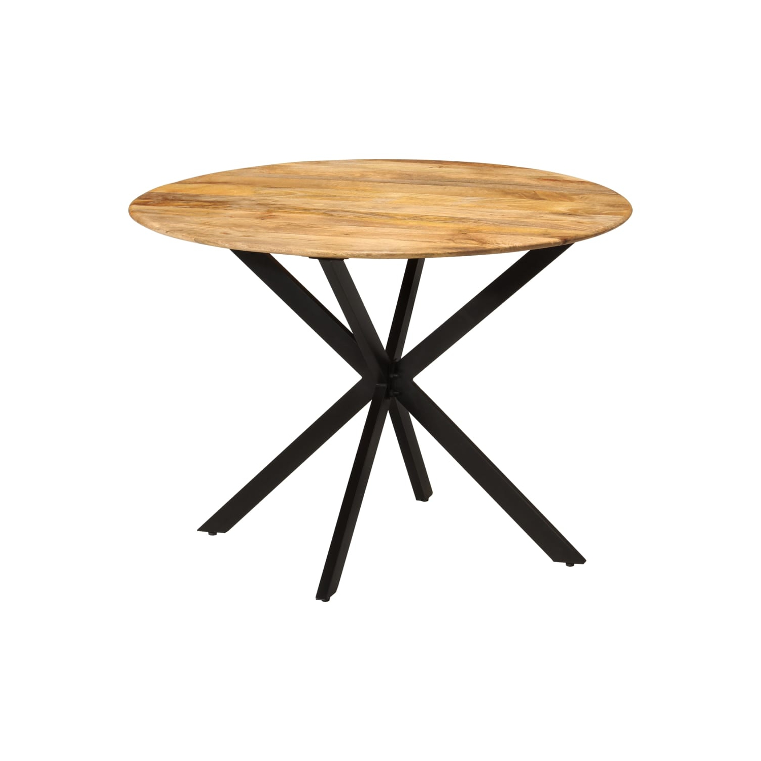 Table à dîner vidaXL Ø110x78&nbsp;cm en bois massif mangue et acier