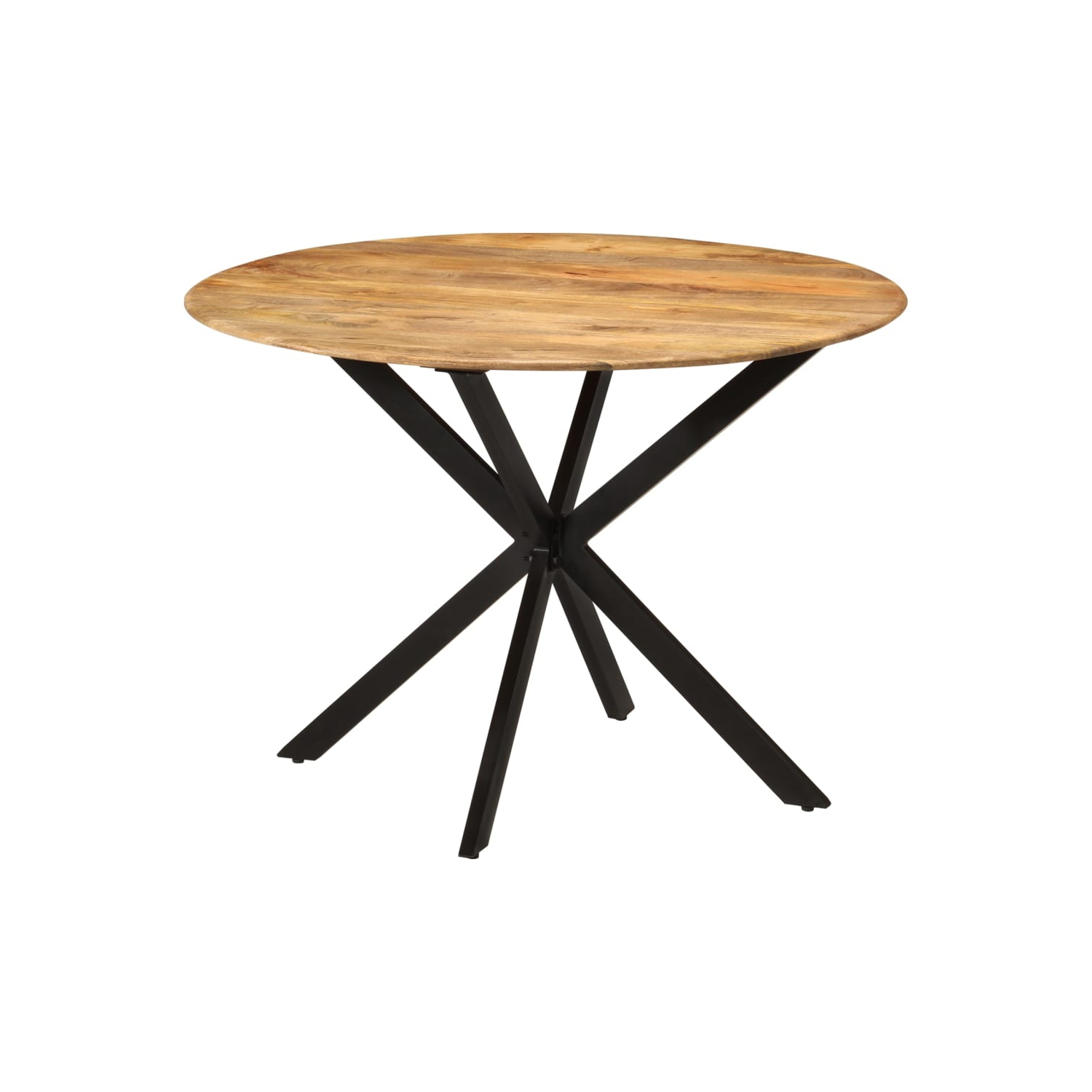 Table à dîner vidaXL Ø110x78&nbsp;cm en bois massif mangue et acier