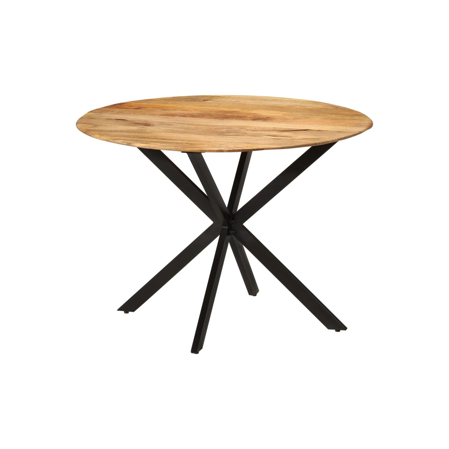 Table à dîner vidaXL Ø110x78&nbsp;cm en bois massif mangue et acier